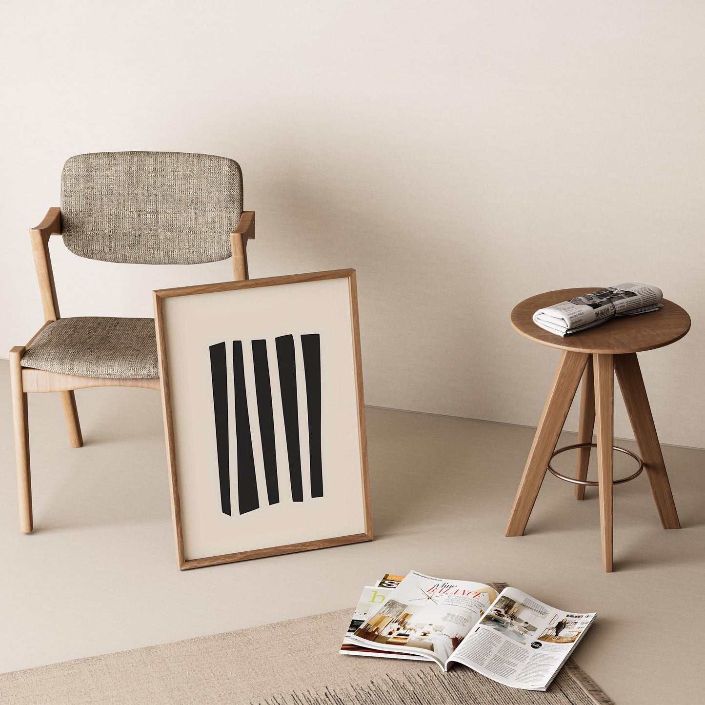 Matisse Kağıt Kesimleri Serisi Minimalist Dallar I Duvar Tablosu