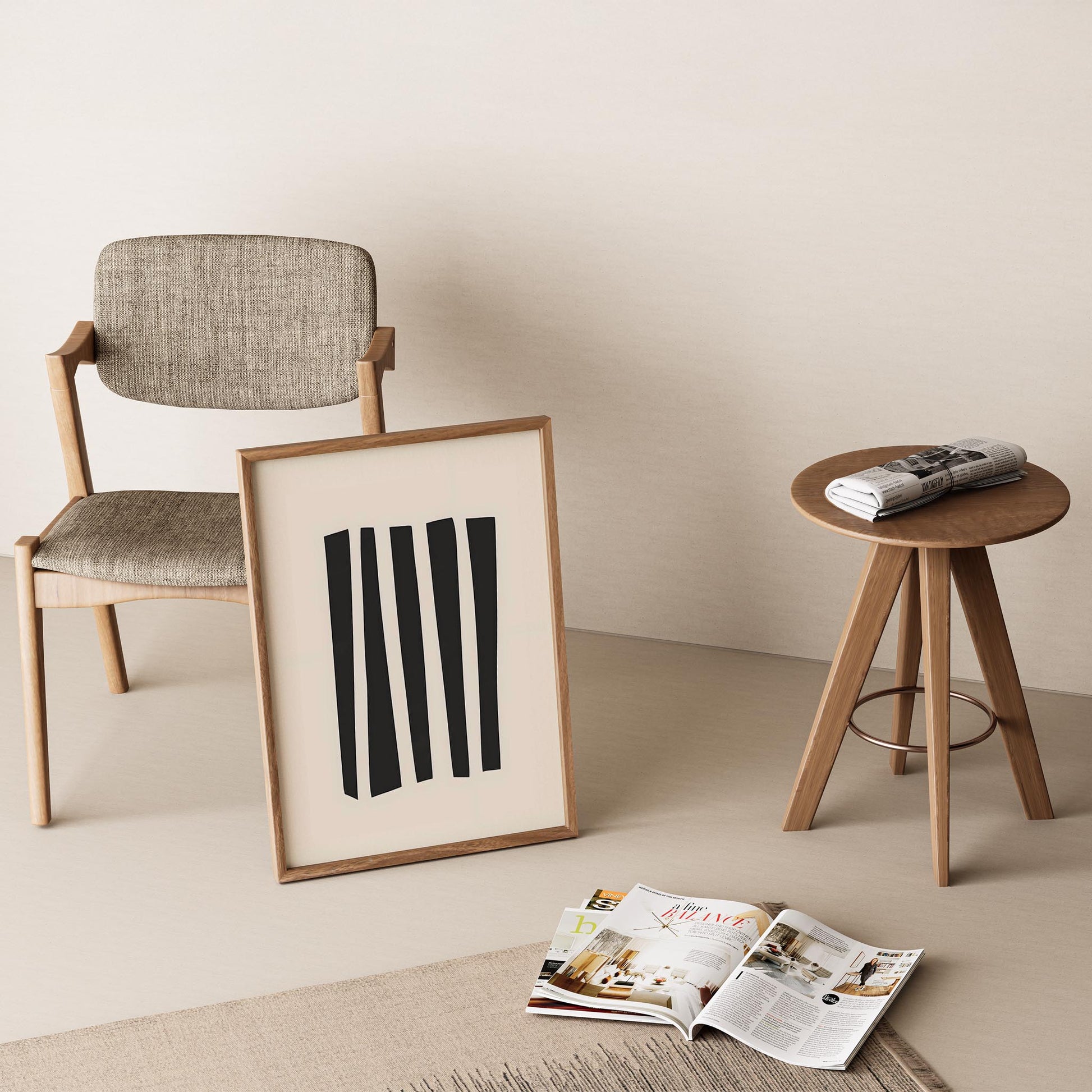 Matisse Kağıt Kesimleri Serisi Minimalist Dallar I Duvar Tablosu