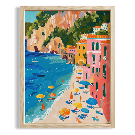 Amalfi Plajı Akdeniz İtalya Koleksiyonu Mutfak Duvar Tablosu