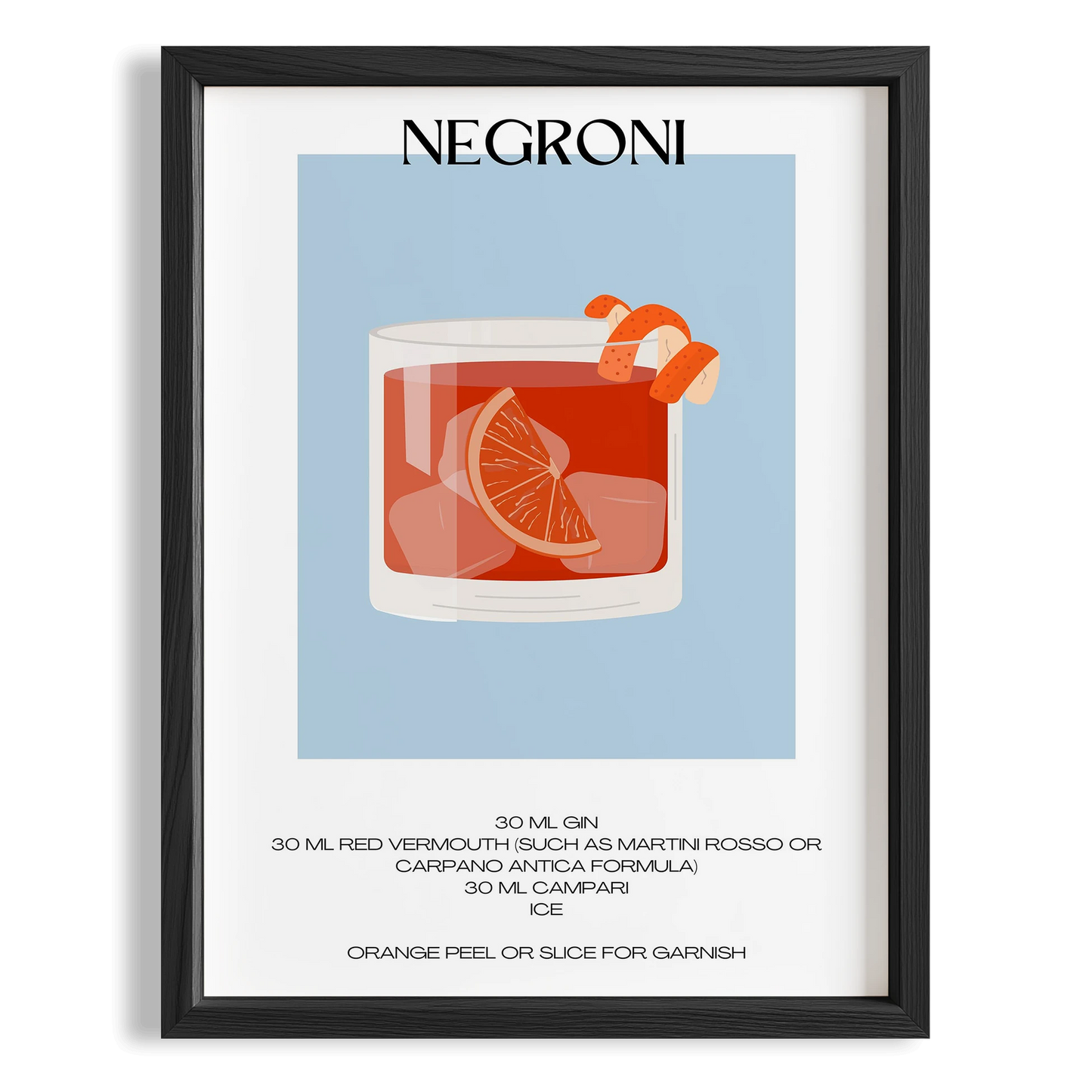 Negroni Kokteyl Tarifi Mutfak Duvar Tablosu