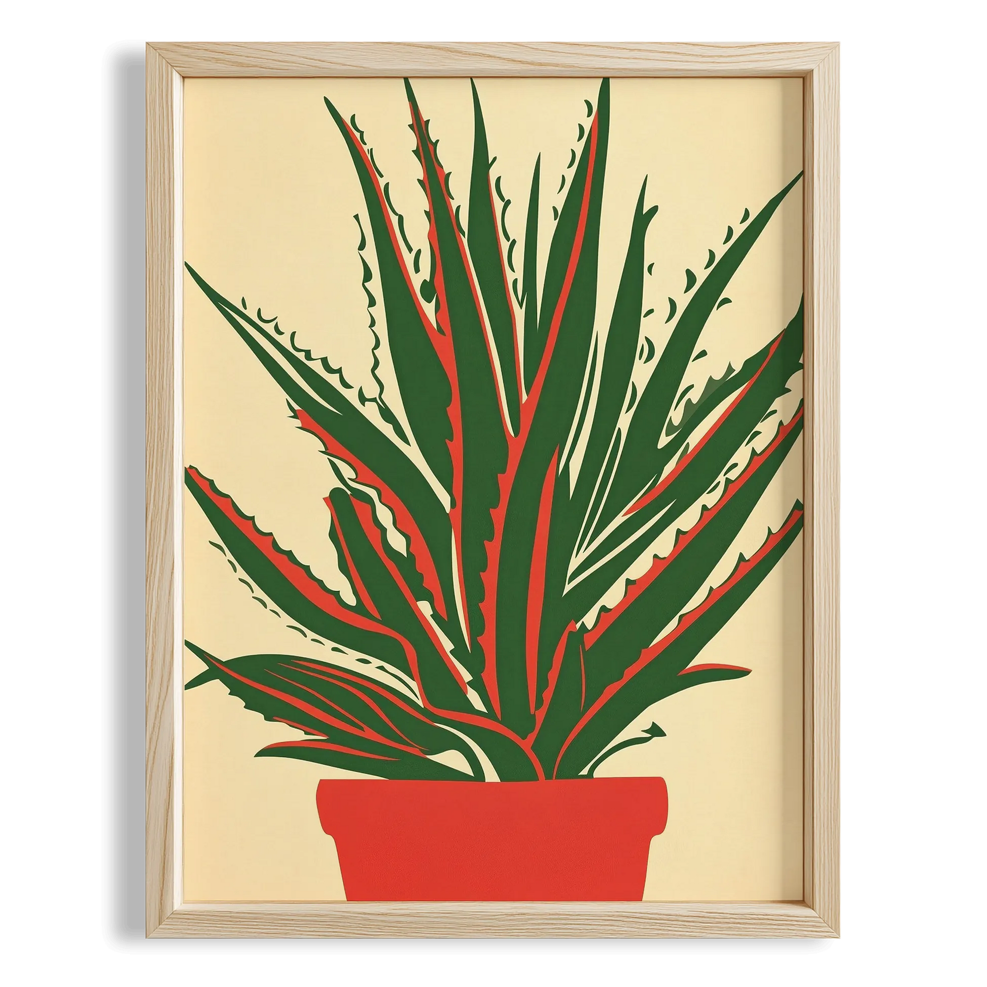 Aloe Vera Bitkisi Minimal Çizim - Duvar Tablosu