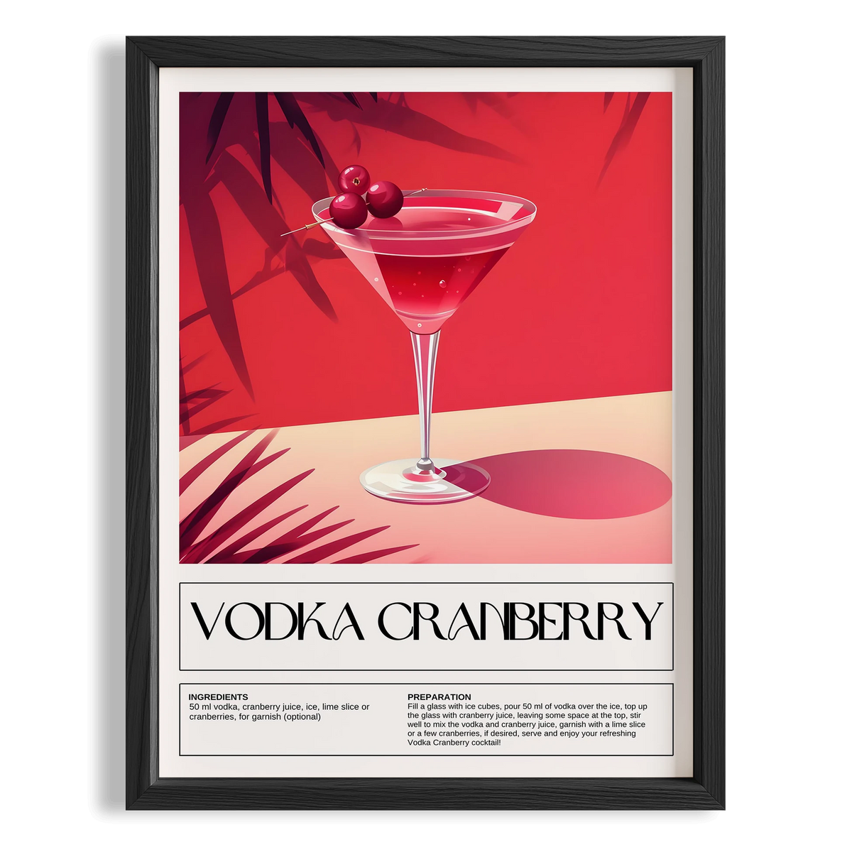 Vodka Cranberry Kokteyl Tarifi Mutfak Duvar Tablosu
