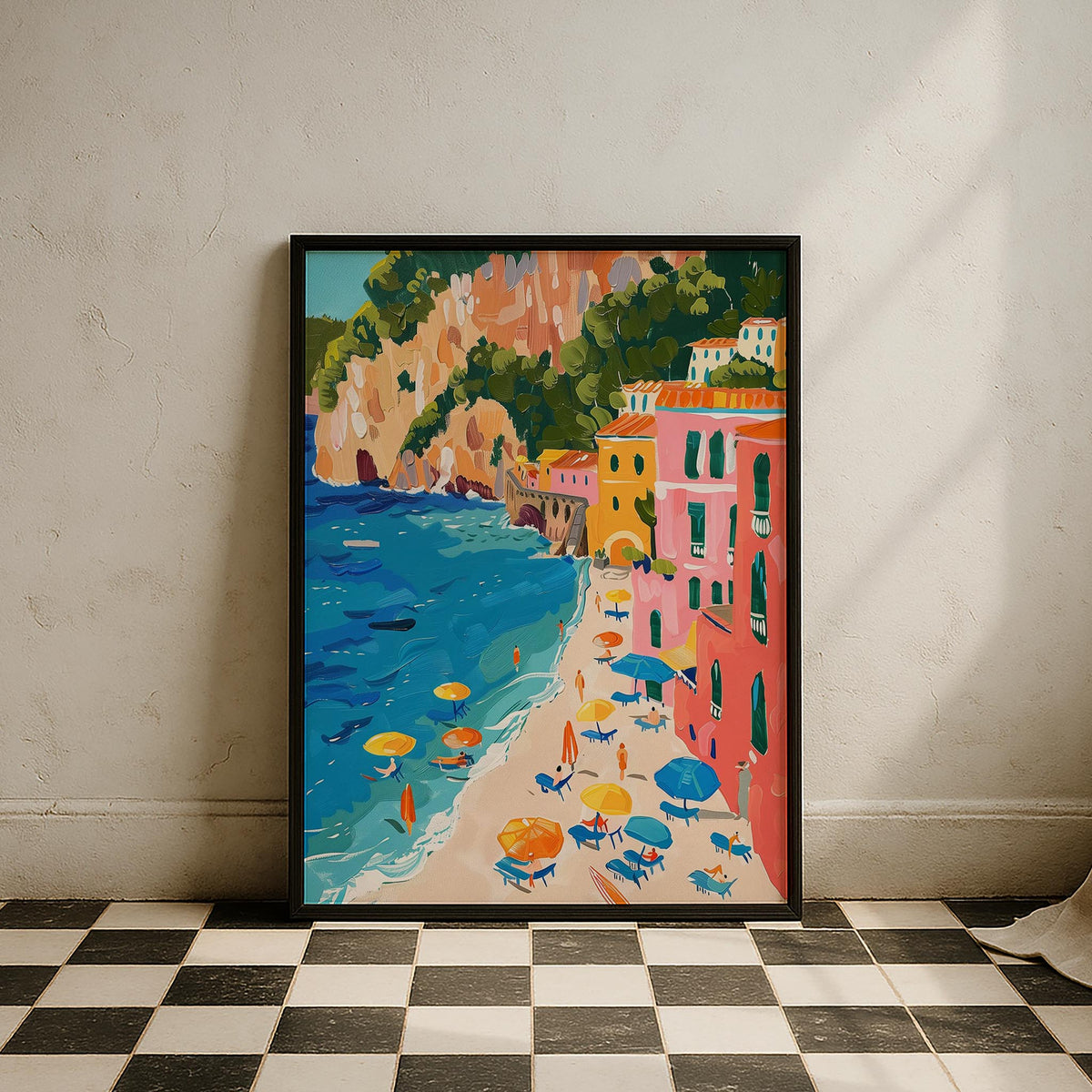 Amalfi Plajı Akdeniz İtalya Koleksiyonu Mutfak Duvar Tablosu