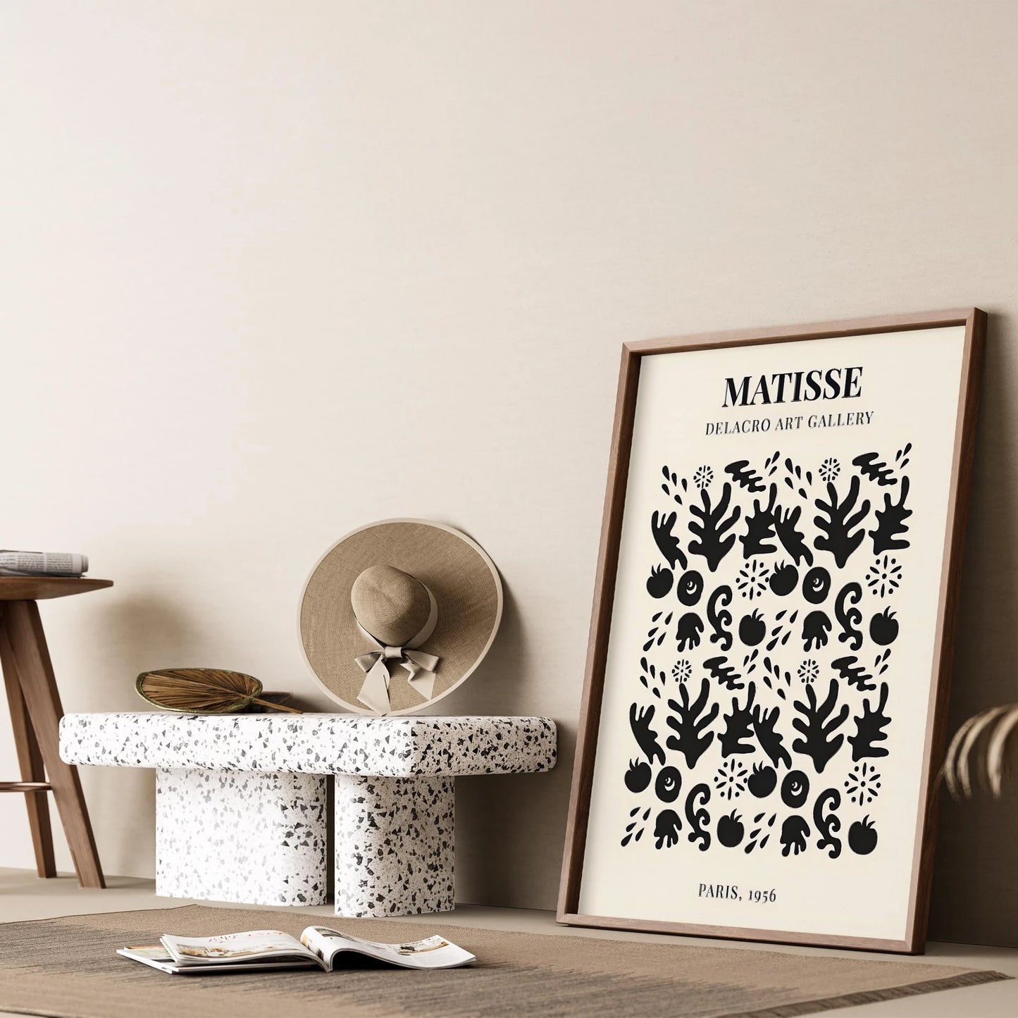 Matisse Kağıt Kesimleri Serisi Siyah Minimalist Soyut Dal Desenleri I Duvar Tablosu