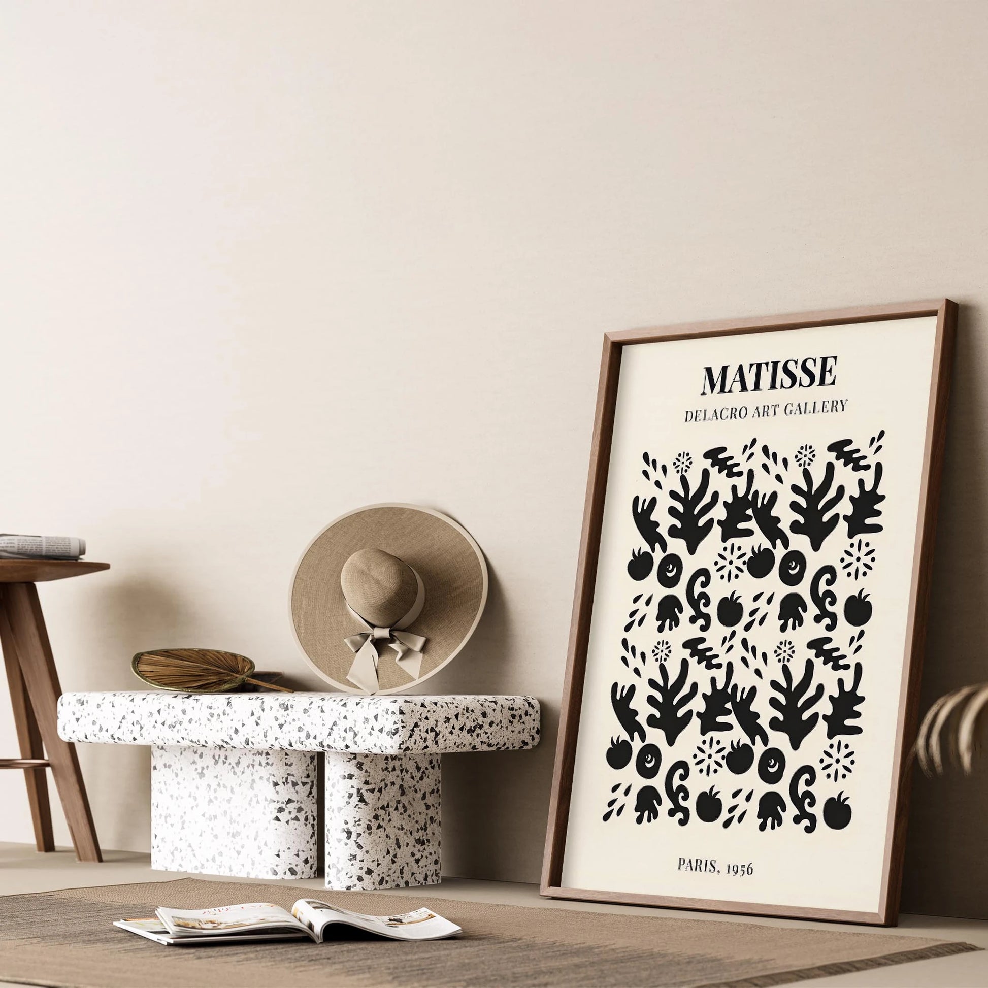 Matisse Kağıt Kesimleri Serisi Siyah Minimalist Soyut Dal Desenleri I Duvar Tablosu