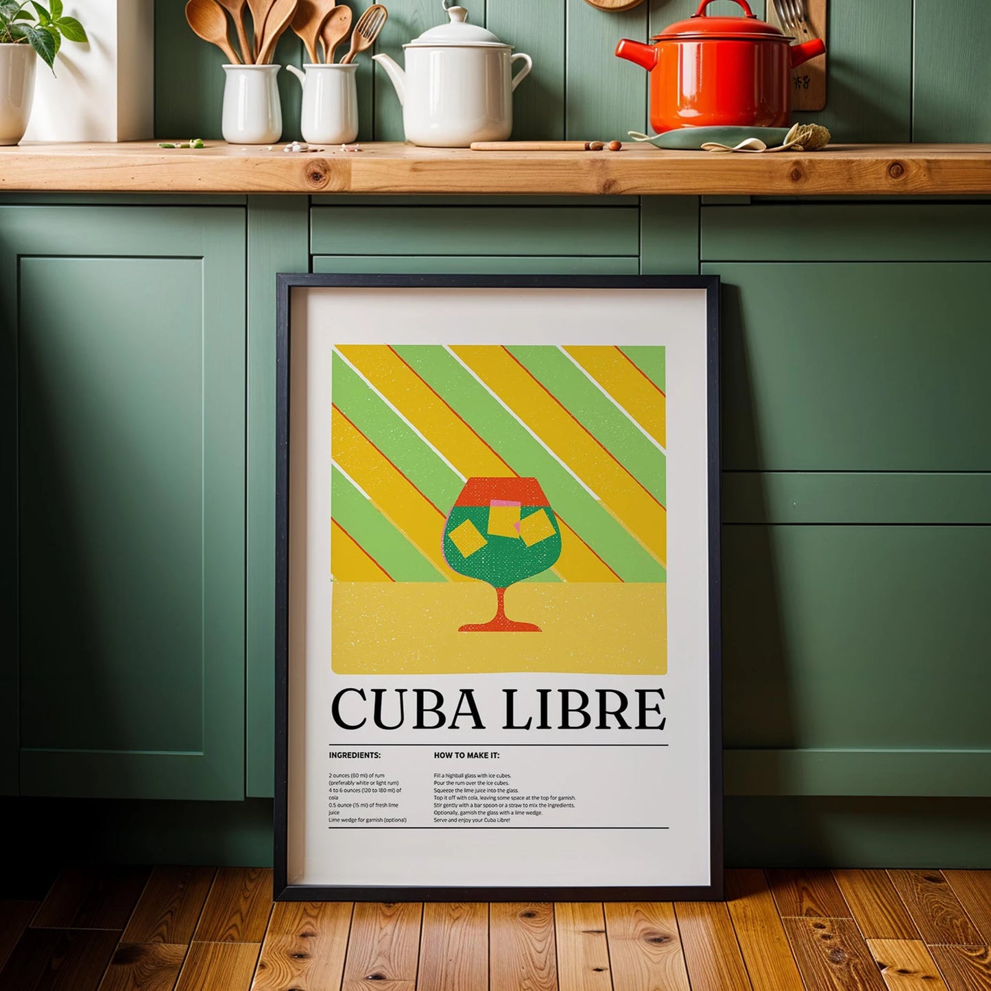 Cuba Libre Kokteyl Tarifi Mutfak Duvar Tablosu