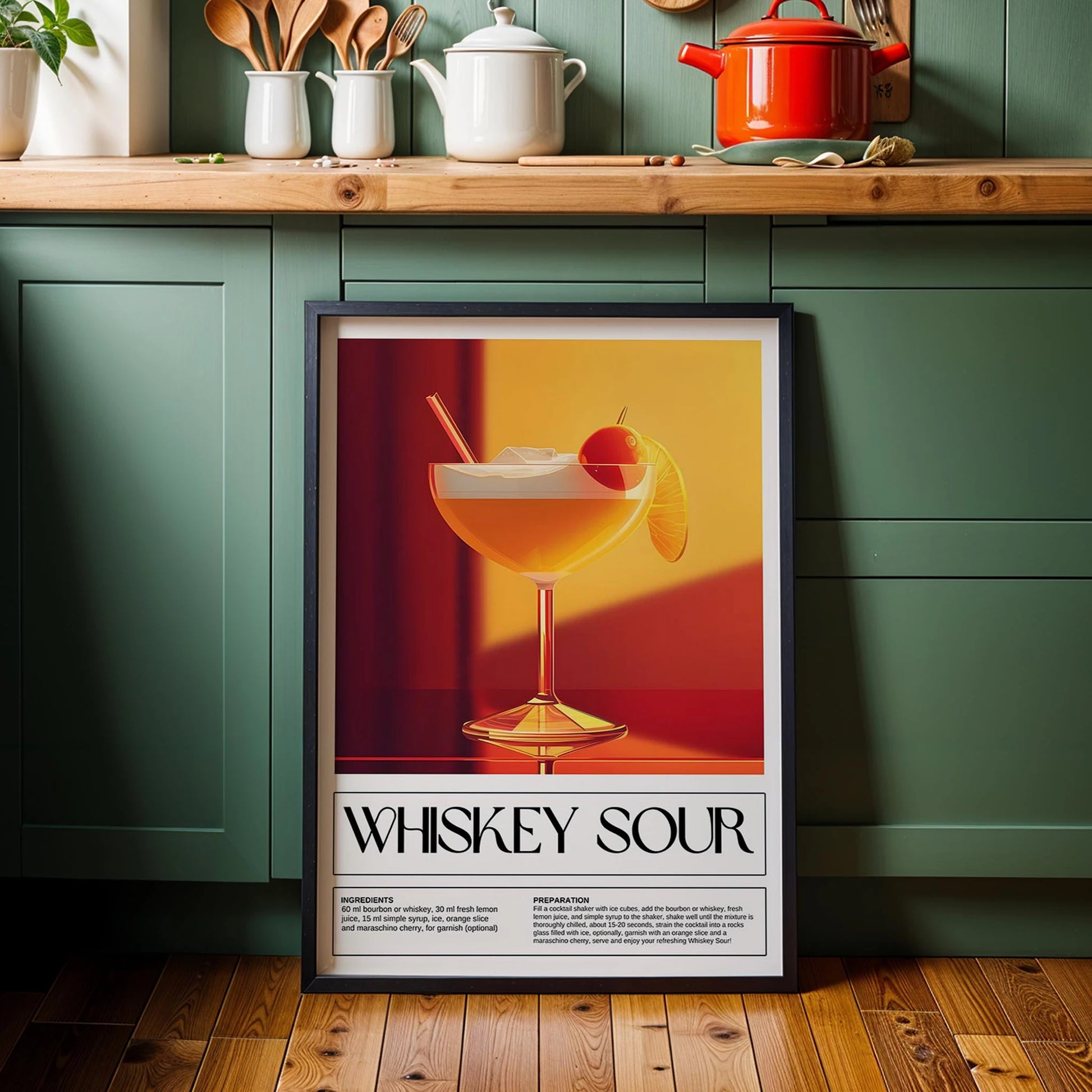 Whiskey Sour Kokteyl Tarifi Mutfak Duvar Tablosu