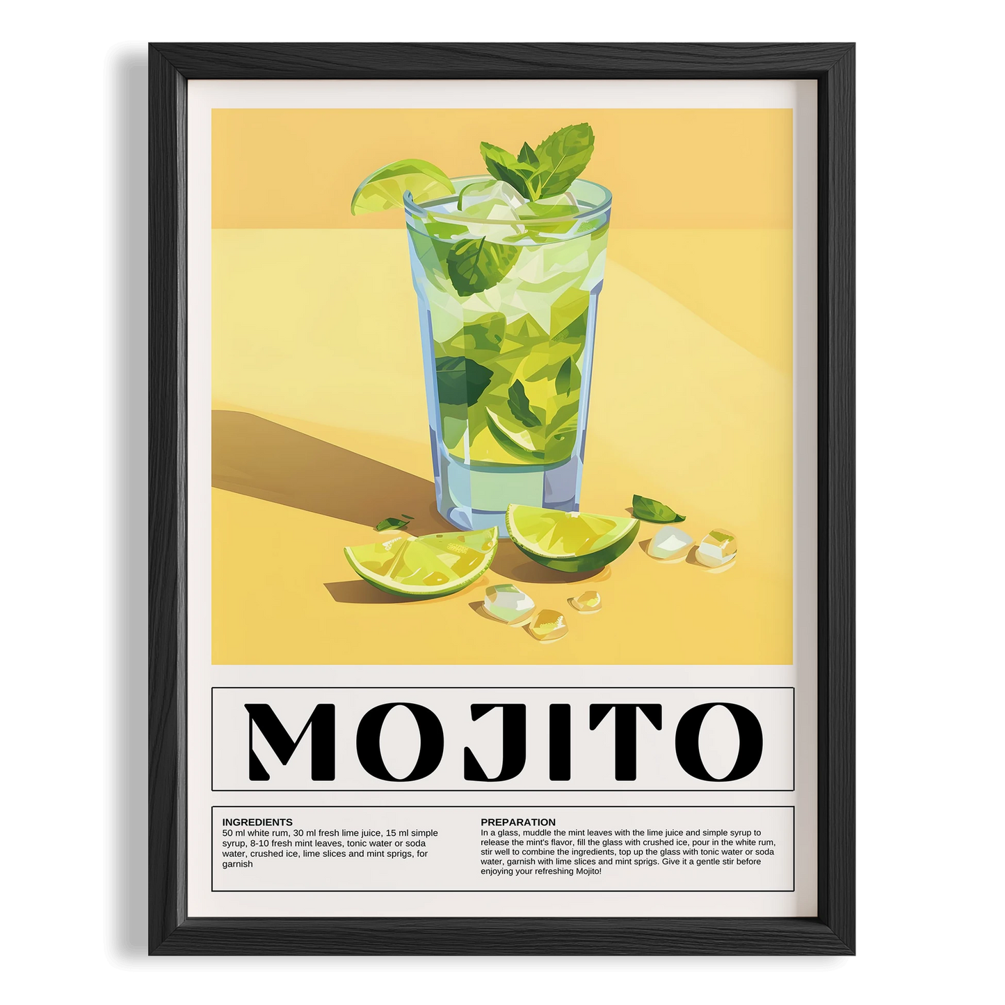 Mojito Kokteyl Tarifi Mutfak Duvar Tablosu