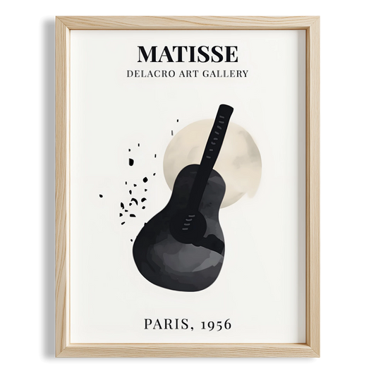 Matisse Kağıt Kesimleri Serisi Minimalist Gitar Motifi I Duvar Tablosu
