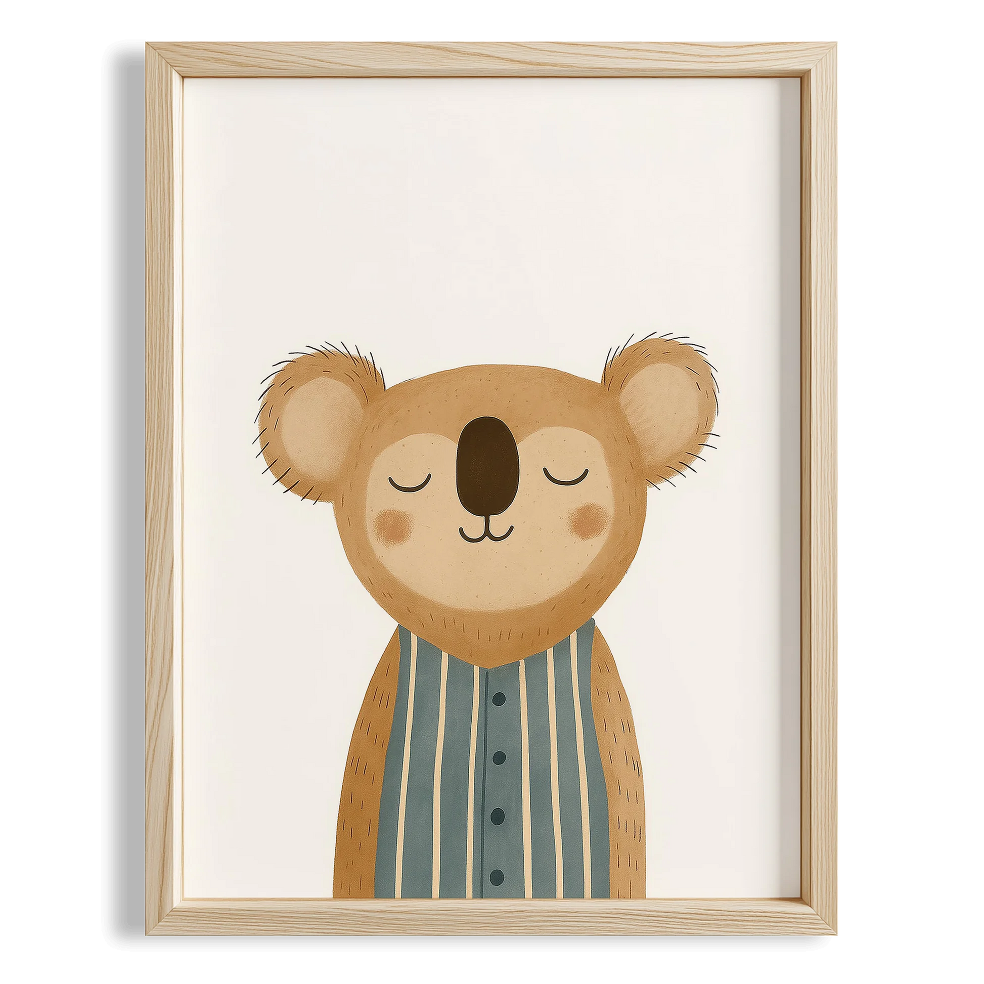 Sevimli Koala Minimalist Erkek Çocuk Odası Ahşap Tablo