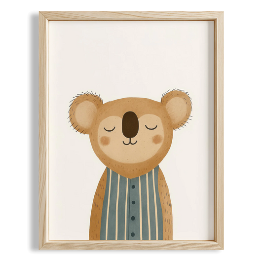 Sevimli Koala Minimalist Erkek Çocuk Odası Ahşap Tablo