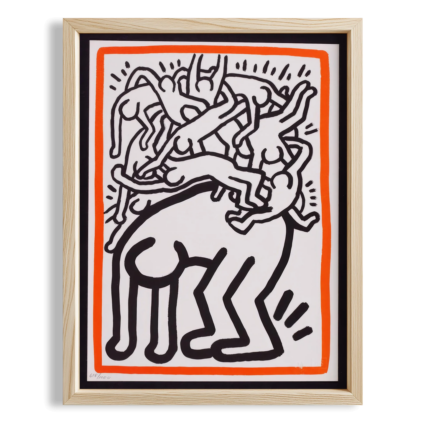 Dans Eden Figür - Keith Haring Ahşap Duvar Tablosu