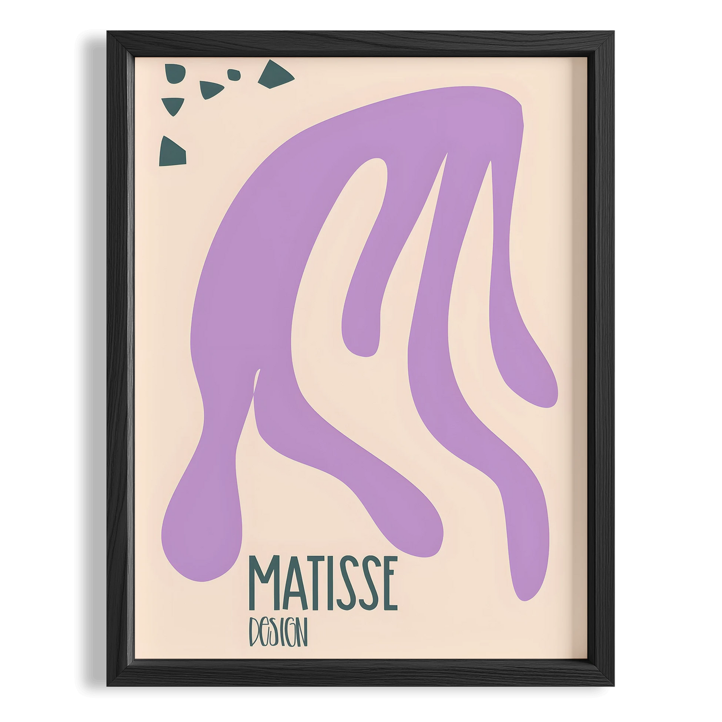 Matisse Kağıt Kesimleri Abstract Serisi Lila Bej Yaprak I Duvar Tablosu