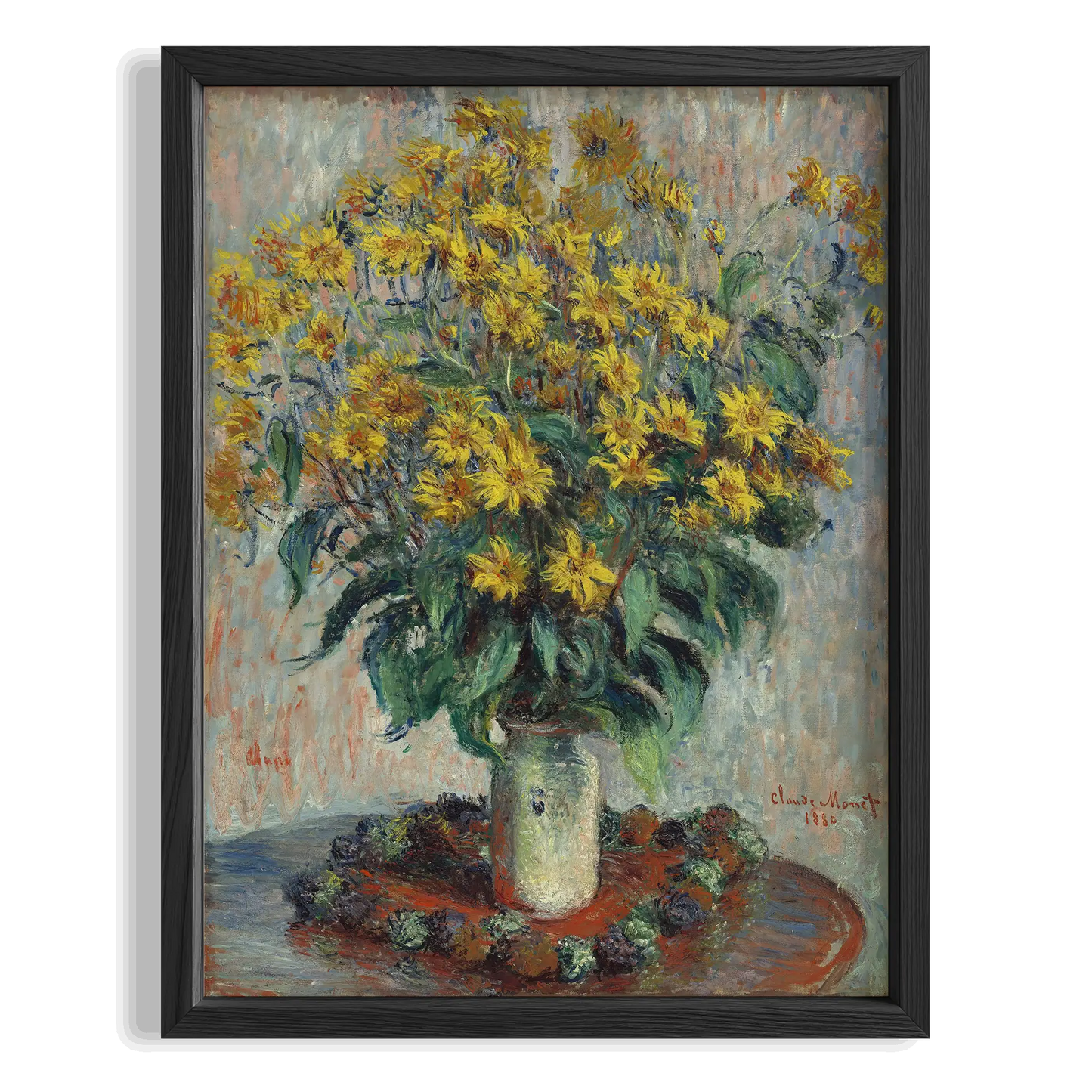Sarı Çiçekler - Claude Monet Ahşap Duvar Tablosu
