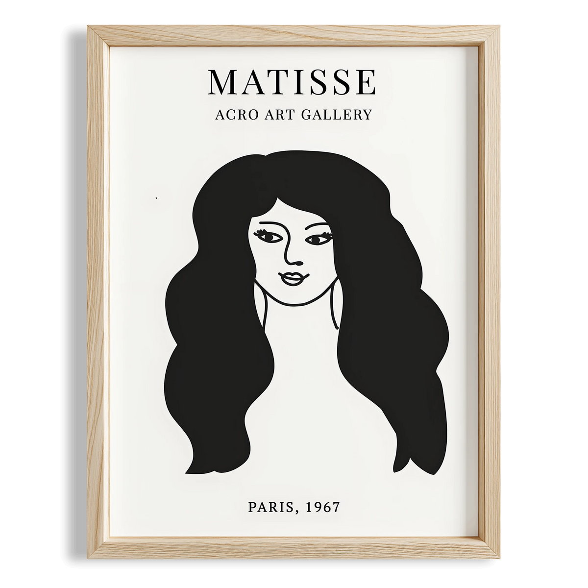Matisse Kağıt Kesimleri Minimalist Çizgi Sanatı Estetik Kadın Portresi III Duvar Tablosu