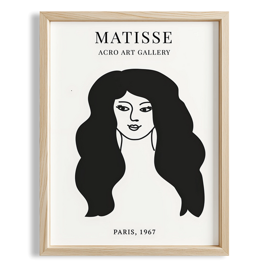 Matisse Kağıt Kesimleri Minimalist Çizgi Sanatı Estetik Kadın Portresi III Duvar Tablosu