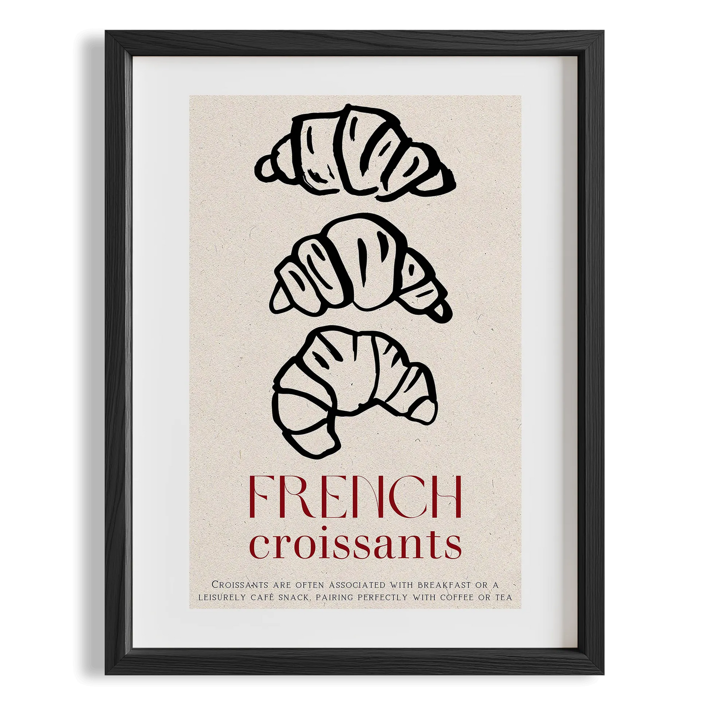 French Croissants Fransız Kahvaltı Kültürü Mutfak Duvar Tablosu