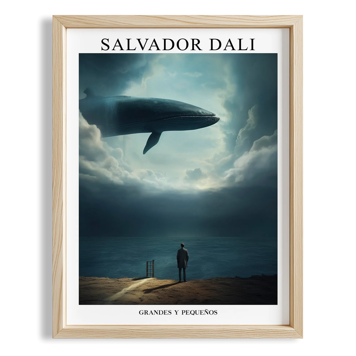 Gökten Gelen Balık - Salvador Dali Ahşap Duvar Tablosu