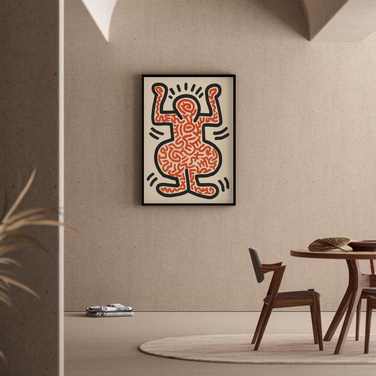 Kırmızı Figür - Keith Haring Ahşap Duvar Tablosu