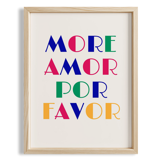 More Amor Por Favor Renkli Tipografi Mutfak Duvar Tablosu
