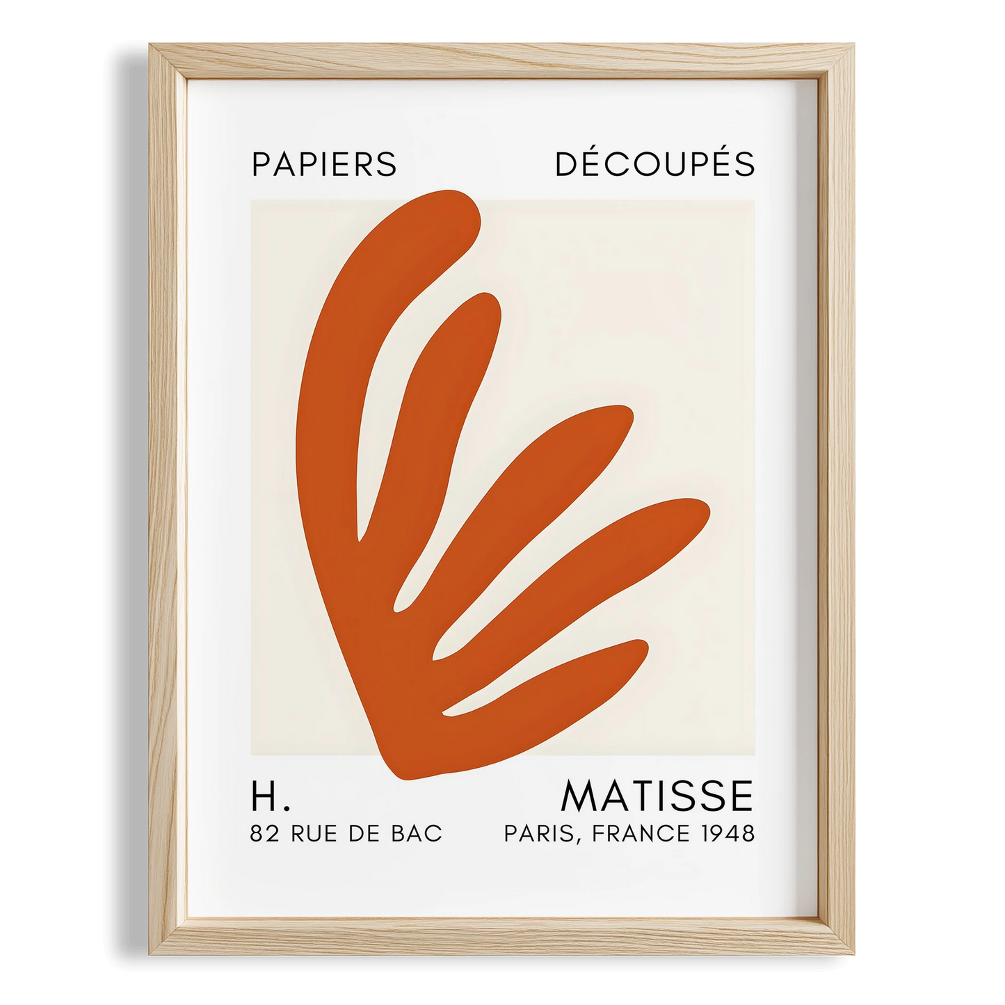 Matisse Kağıt Kesimleri Serisi Terracotta Soyut Yaprak I Duvar Tablosu