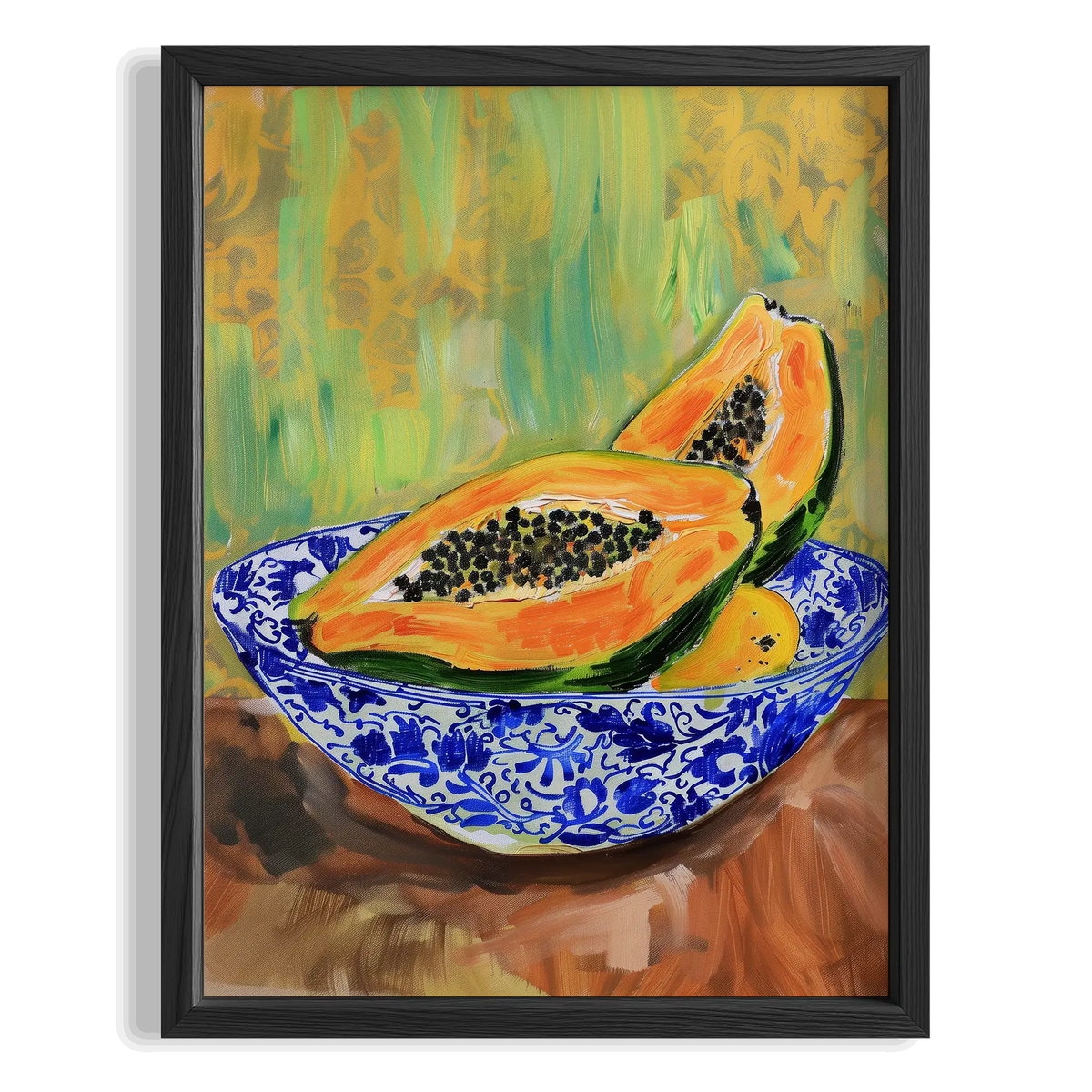 Papaya ve Seramik Kase Akdeniz Koleksiyonu Mutfak Duvar Tablosu II