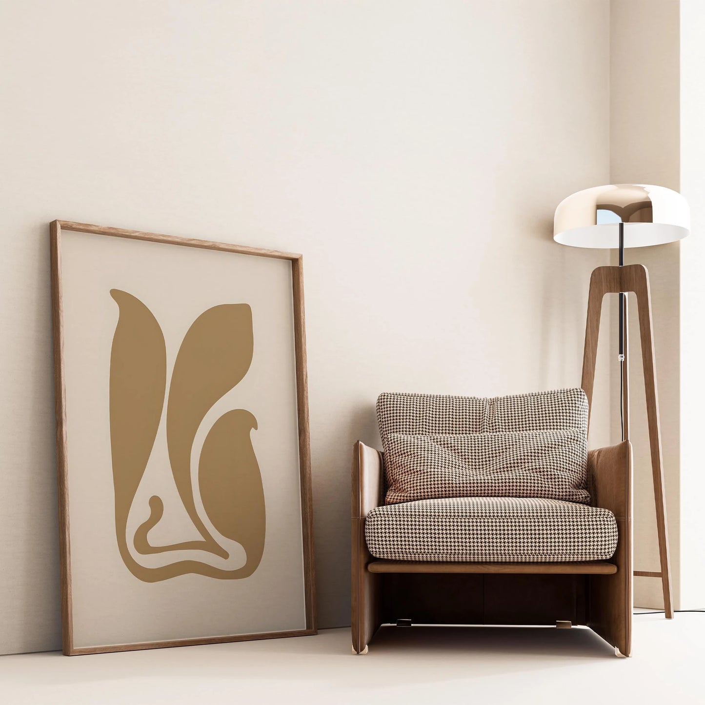 Matisse Kağıt Kesimleri Serisi Minimalist Soyut Yaprak Dansı II Duvar Tablosu