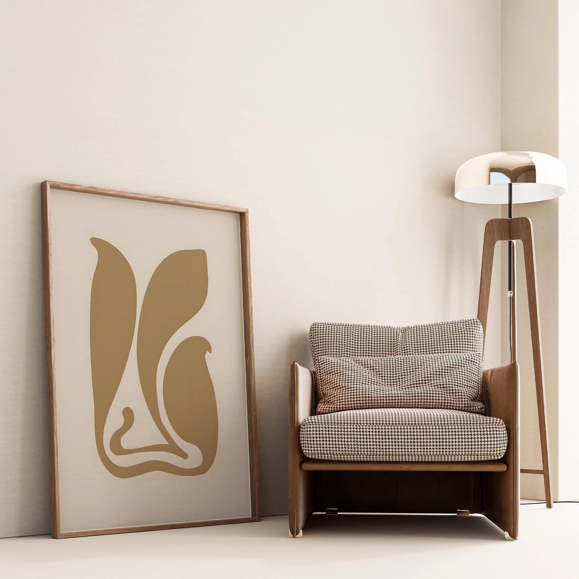 Matisse Kağıt Kesimleri Serisi Minimalist Soyut Yaprak Dansı II Duvar Tablosu