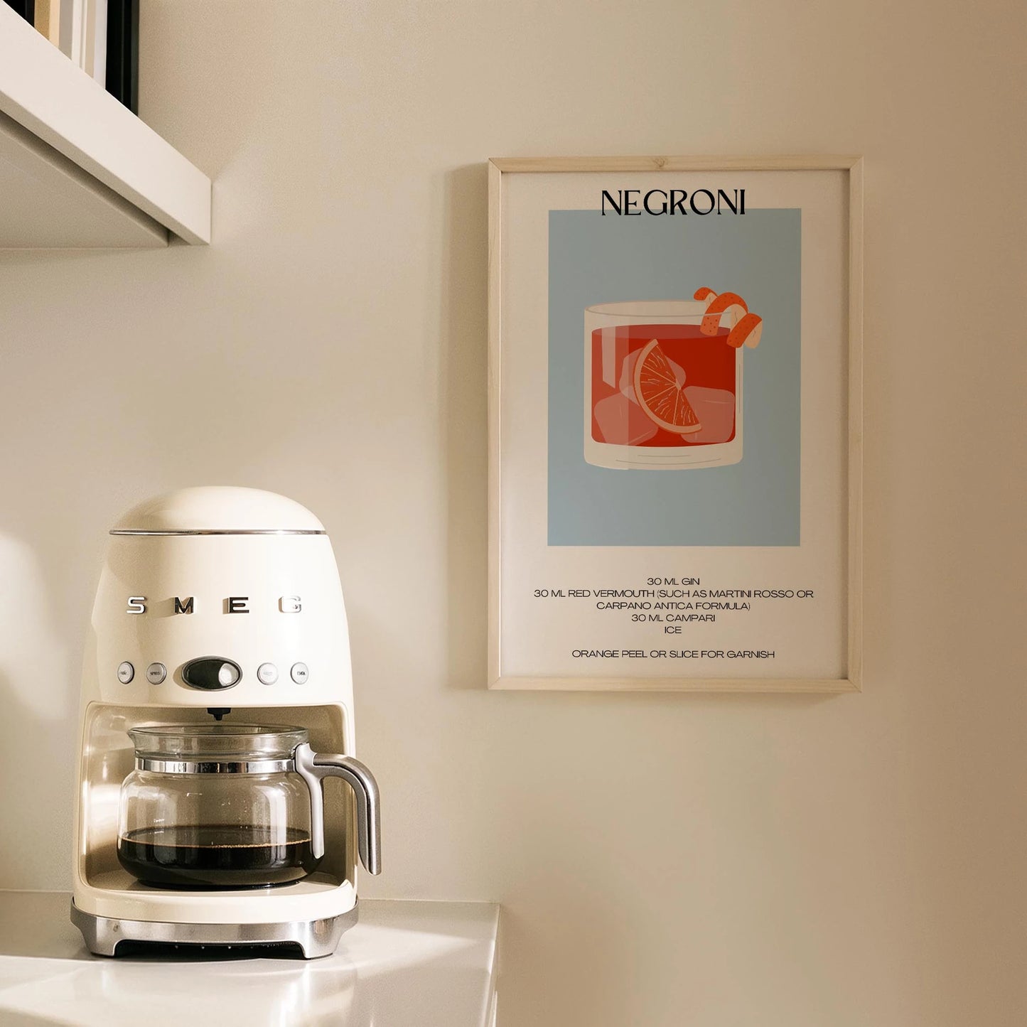 Negroni Kokteyl Tarifi Mutfak Duvar Tablosu