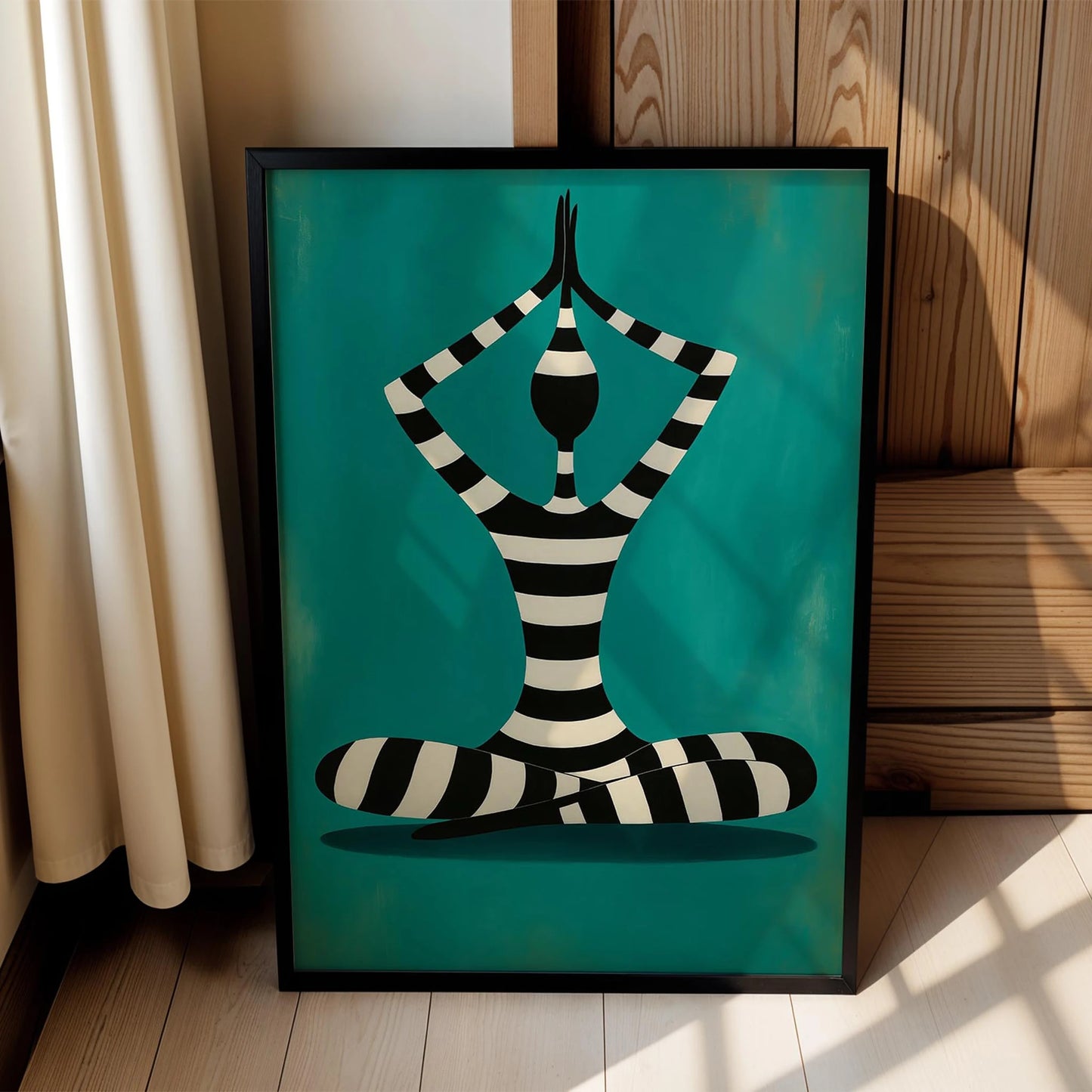 Yogacı Soyut Portre - Çizgili