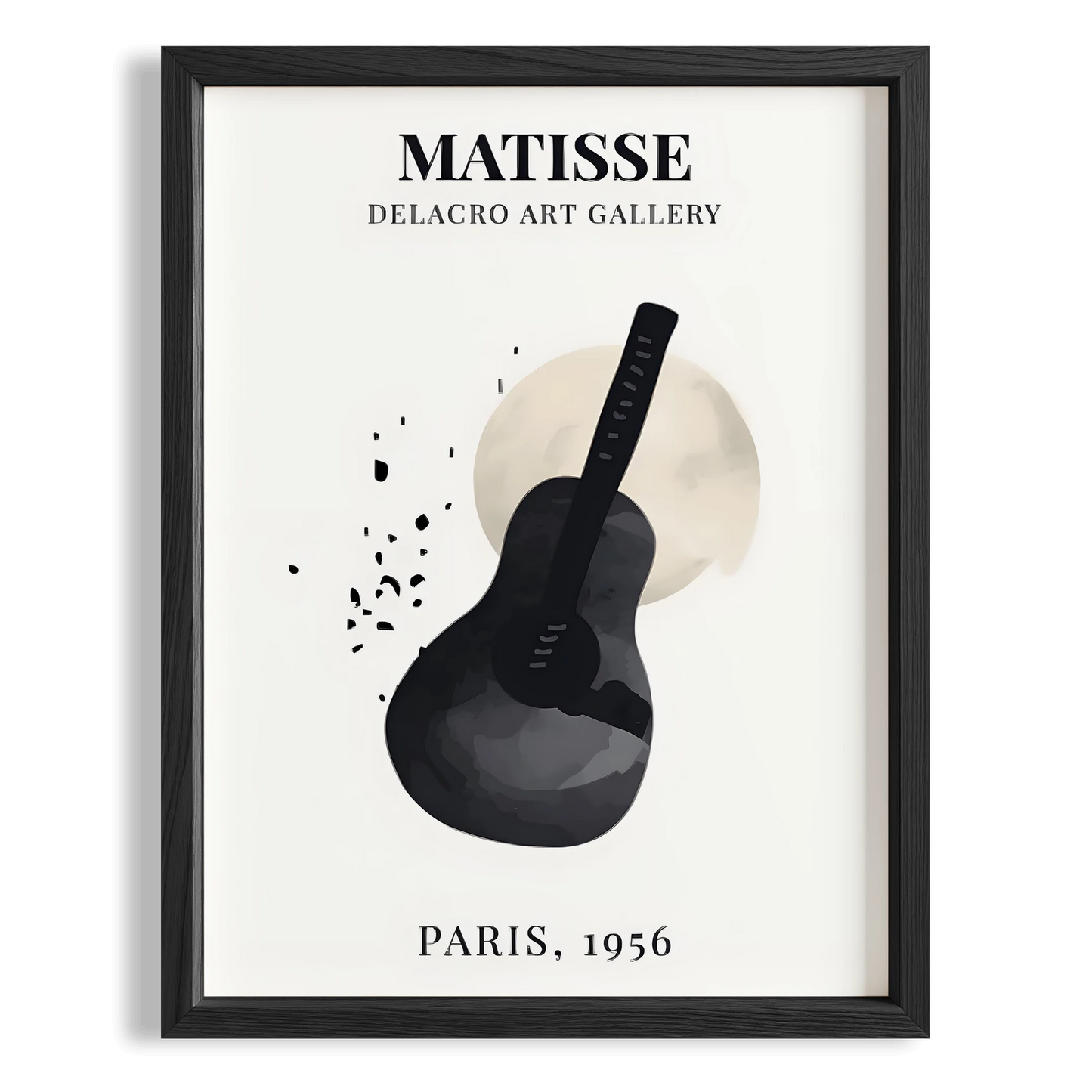 Matisse Kağıt Kesimleri Serisi Minimalist Gitar Motifi I Duvar Tablosu