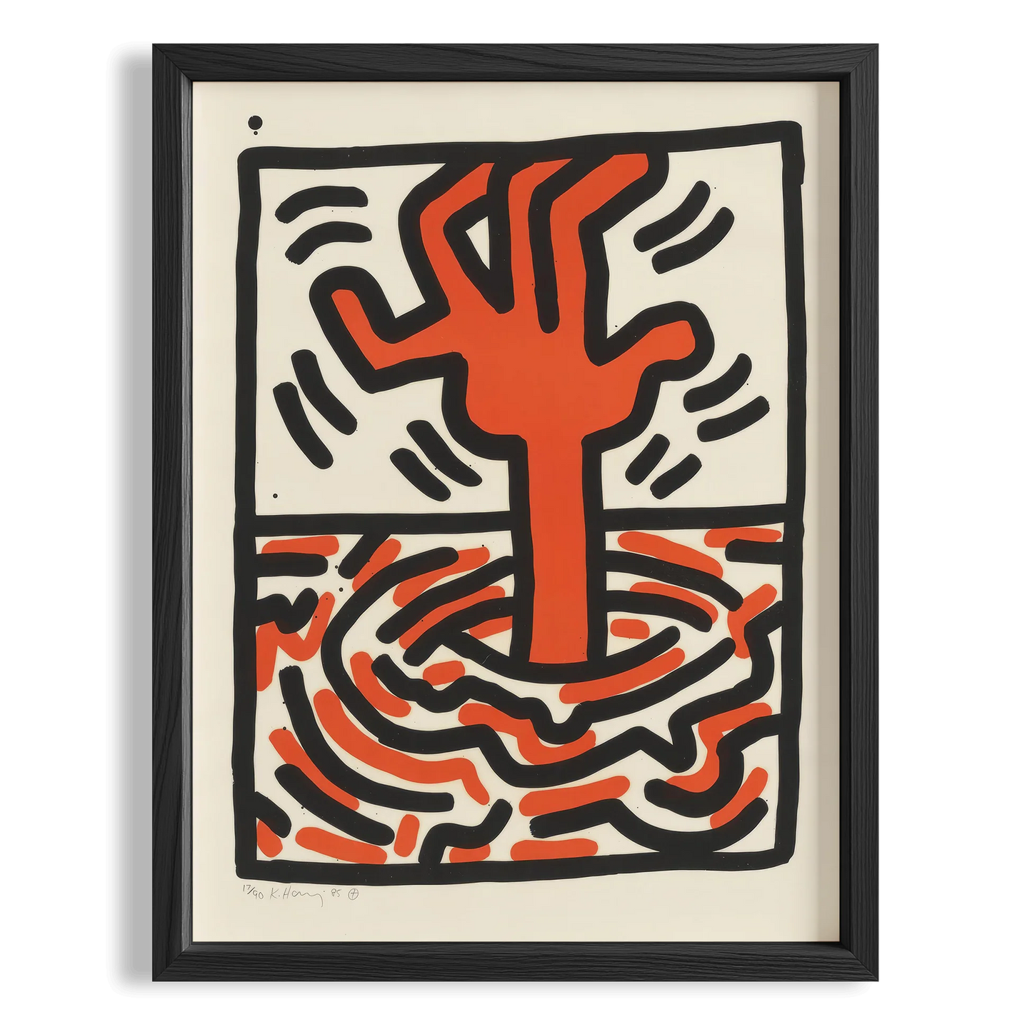 Yükselen Figür - Keith Haring Ahşap Duvar Tablosu