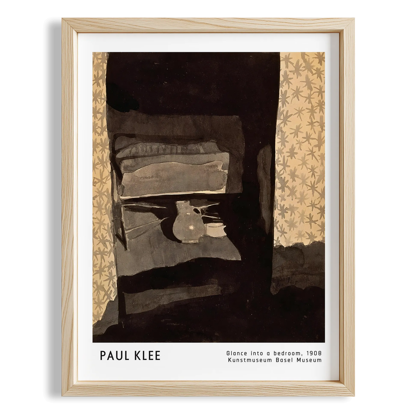 Paul Klee Bir Yatak Odasına Bakış 1908 Suluboya I Duvar Tablosu