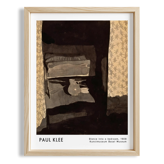 Paul Klee Bir Yatak Odasına Bakış 1908 Suluboya I Duvar Tablosu