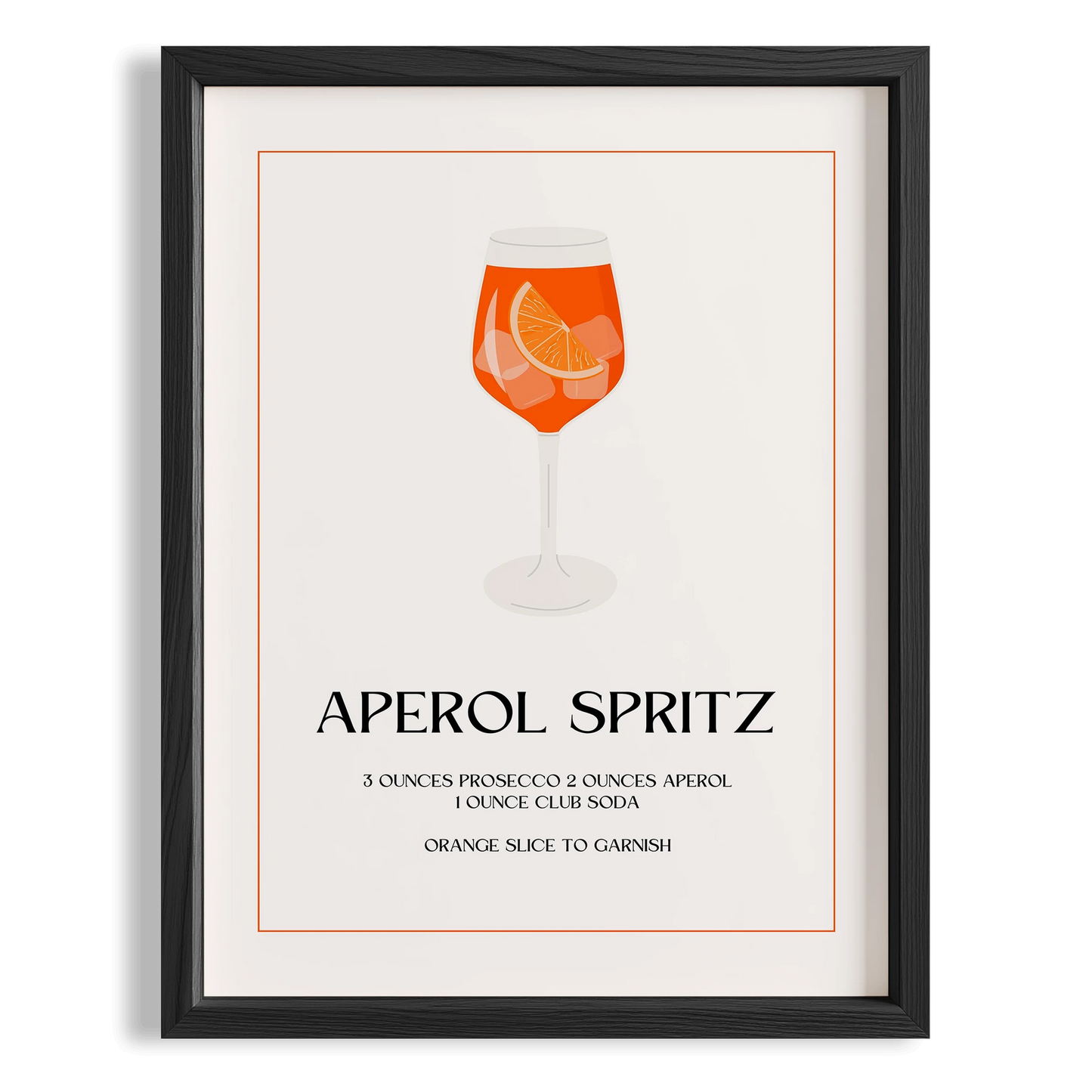 Aperol Spritz Kokteyli Minimal Mutfak Duvar Tablosu