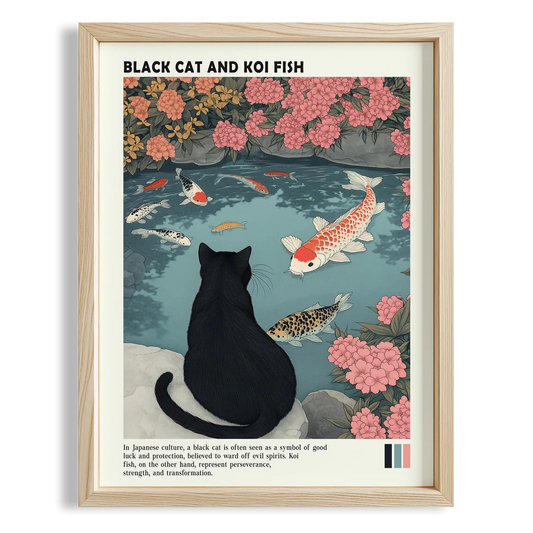 Siyah Kedi ve Koi Balığı