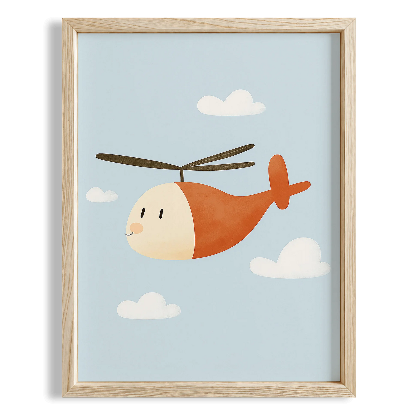 Sevimli Helikopter Çocuk Odası Ahşap Tablo