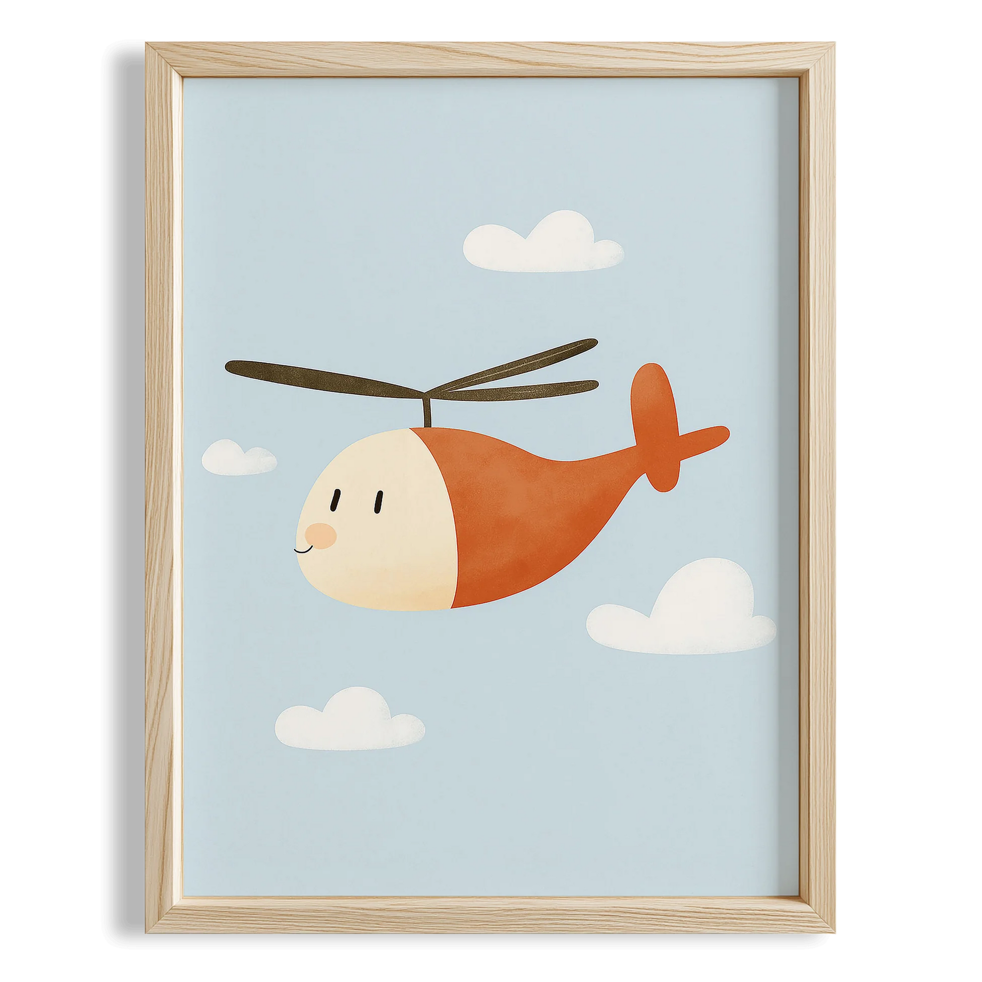 Sevimli Helikopter Çocuk Odası Ahşap Tablo