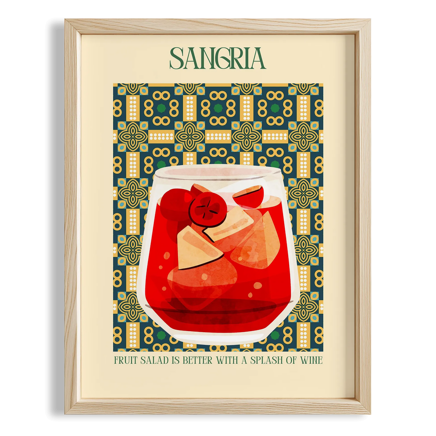 Sangria Seramik Desen I Akdeniz İspanya Koleksiyonu Mutfak Duvar Tablosu