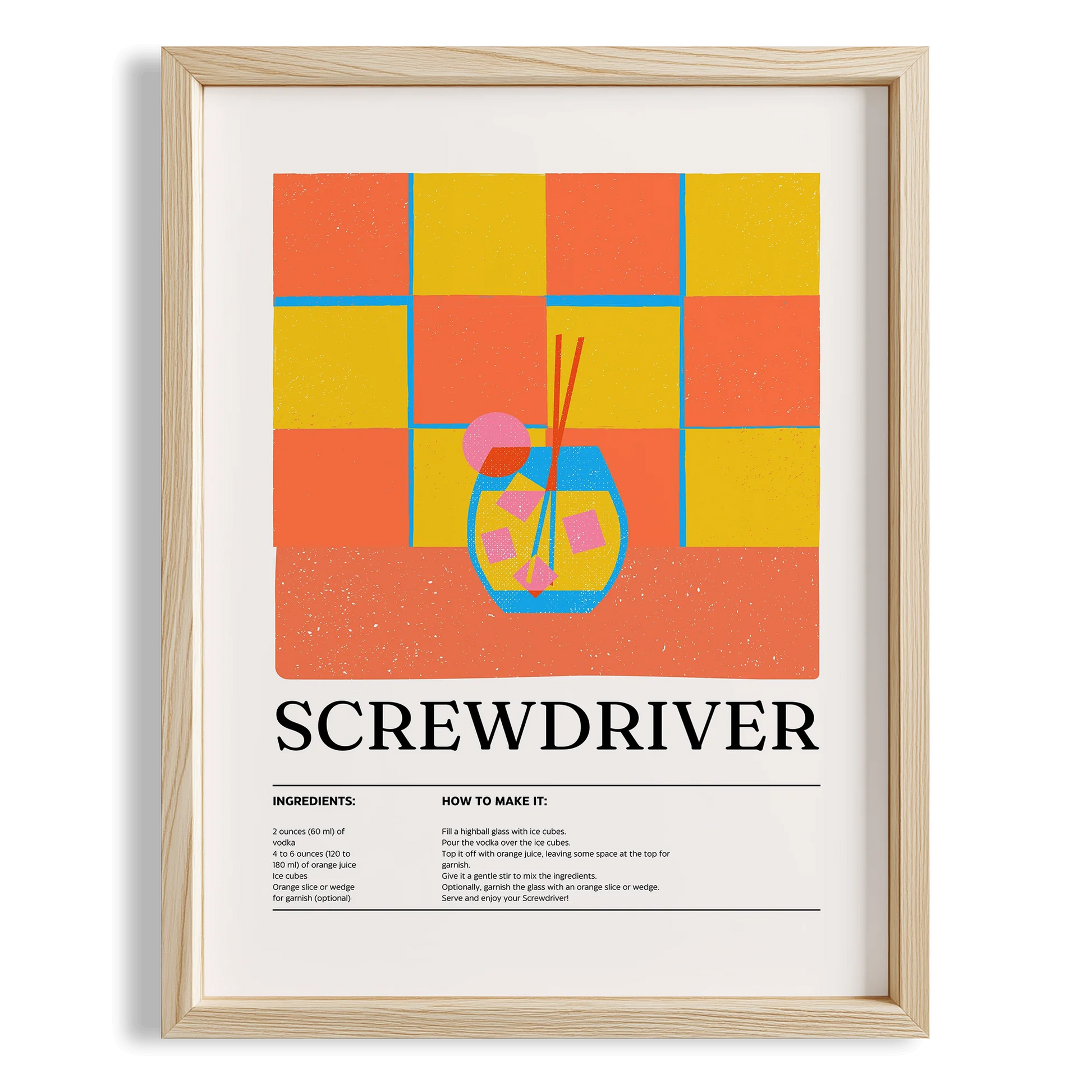 Screwdriver Kokteyl Tarifi Mutfak Duvar Tablosu