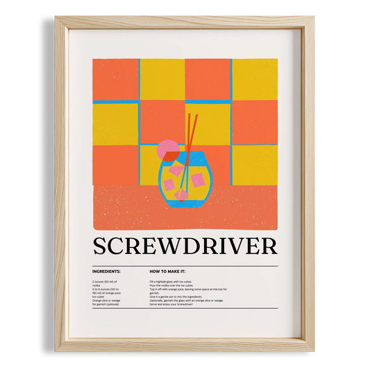 Screwdriver Kokteyl Tarifi Mutfak Duvar Tablosu