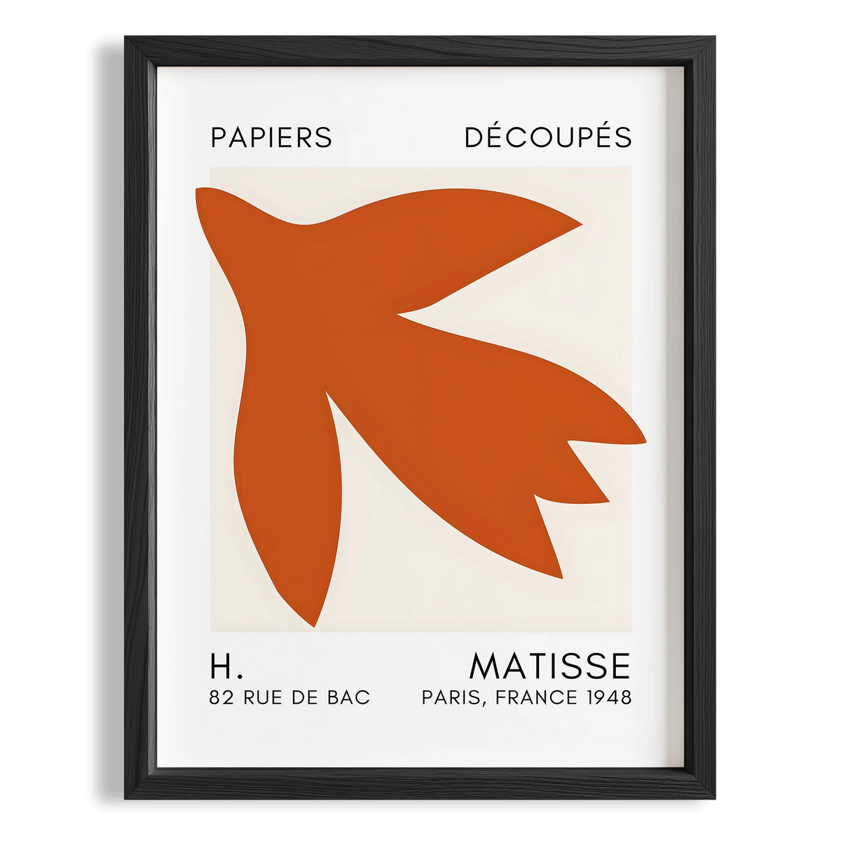 Matisse Kağıt Kesimleri Serisi Terracotta Soyut Lale I Duvar Tablosu