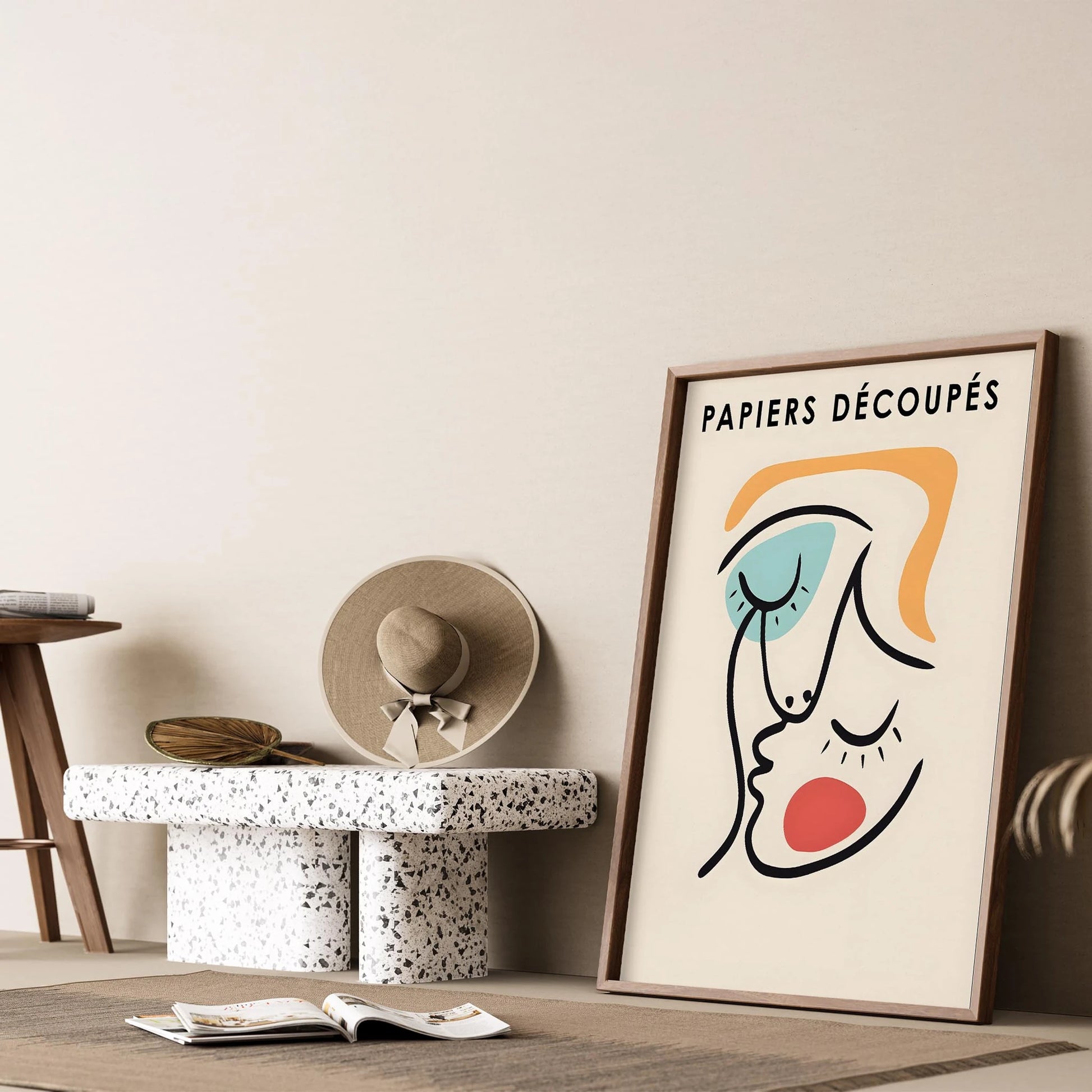 Matisse Kağıt Kesimleri Serisi Picasso Abstract Kadın Silüeti I Duvar Tablosu