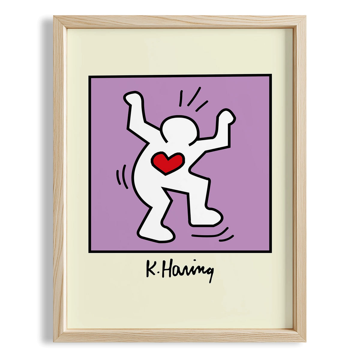 Kalpli Dansçı - Keith Haring Ahşap Duvar Tablosu