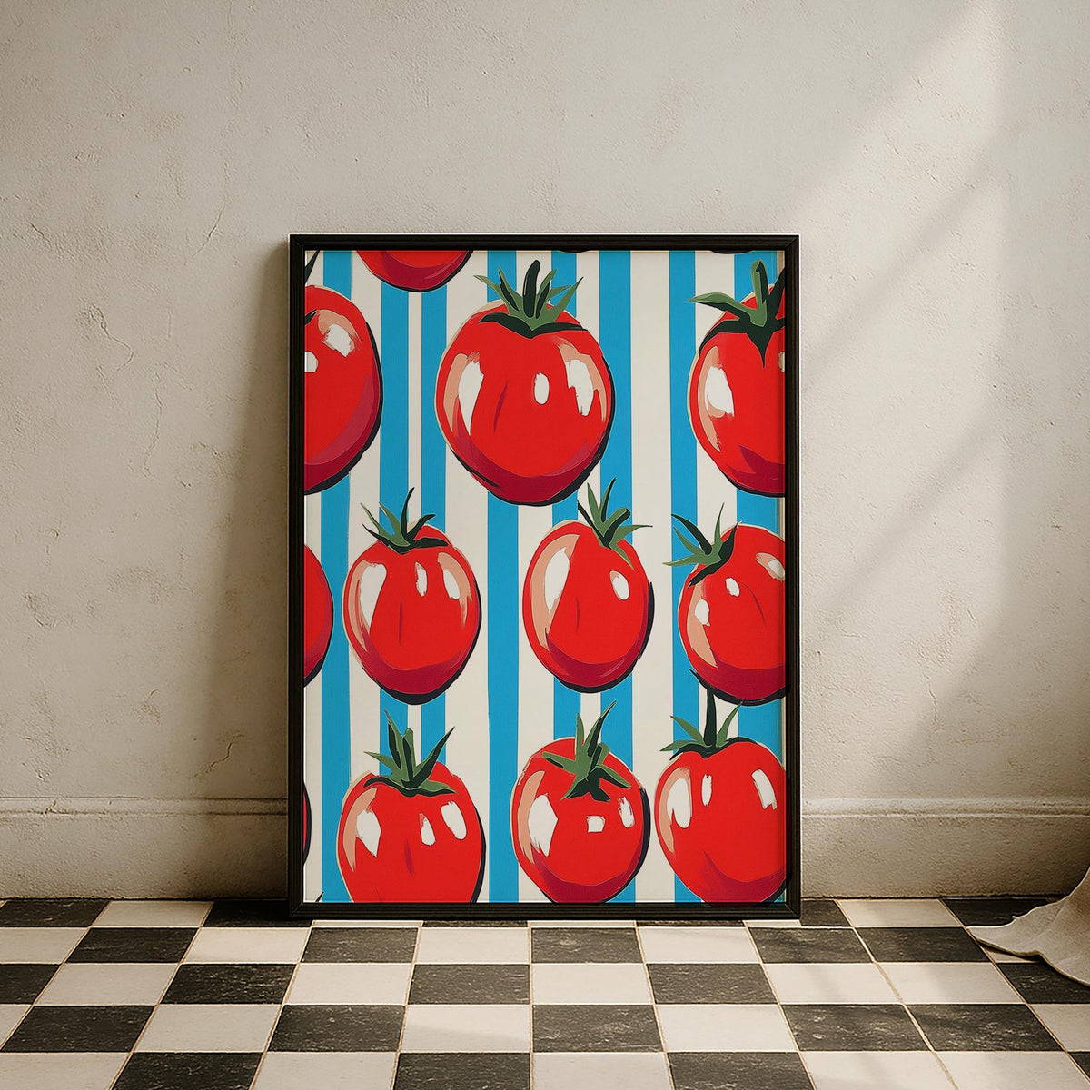 Salkım Domates I Retro Pop Art Mutfak Duvar Tablosu