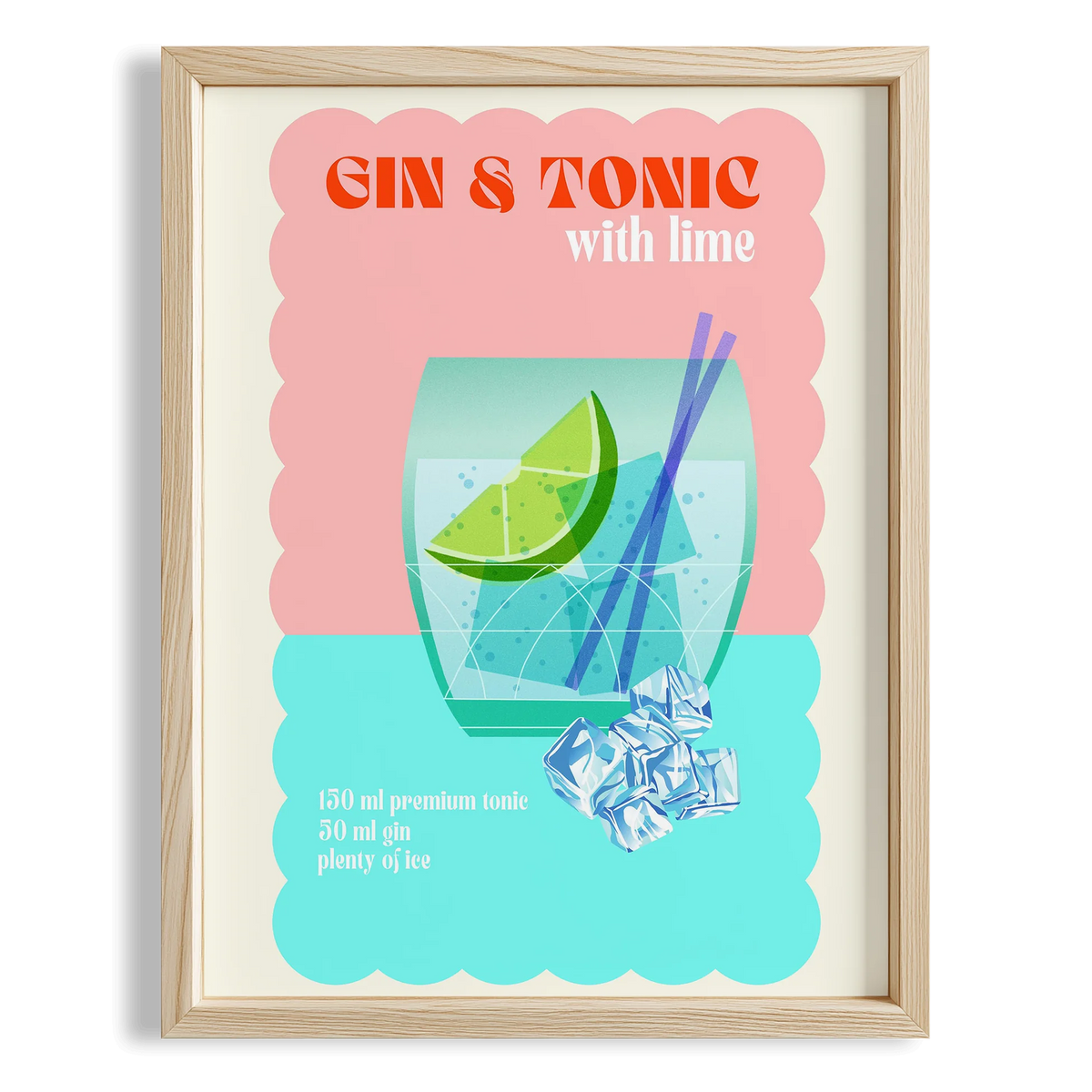 Gin Tonic Kokteyller Mutfak Duvar Tablosu