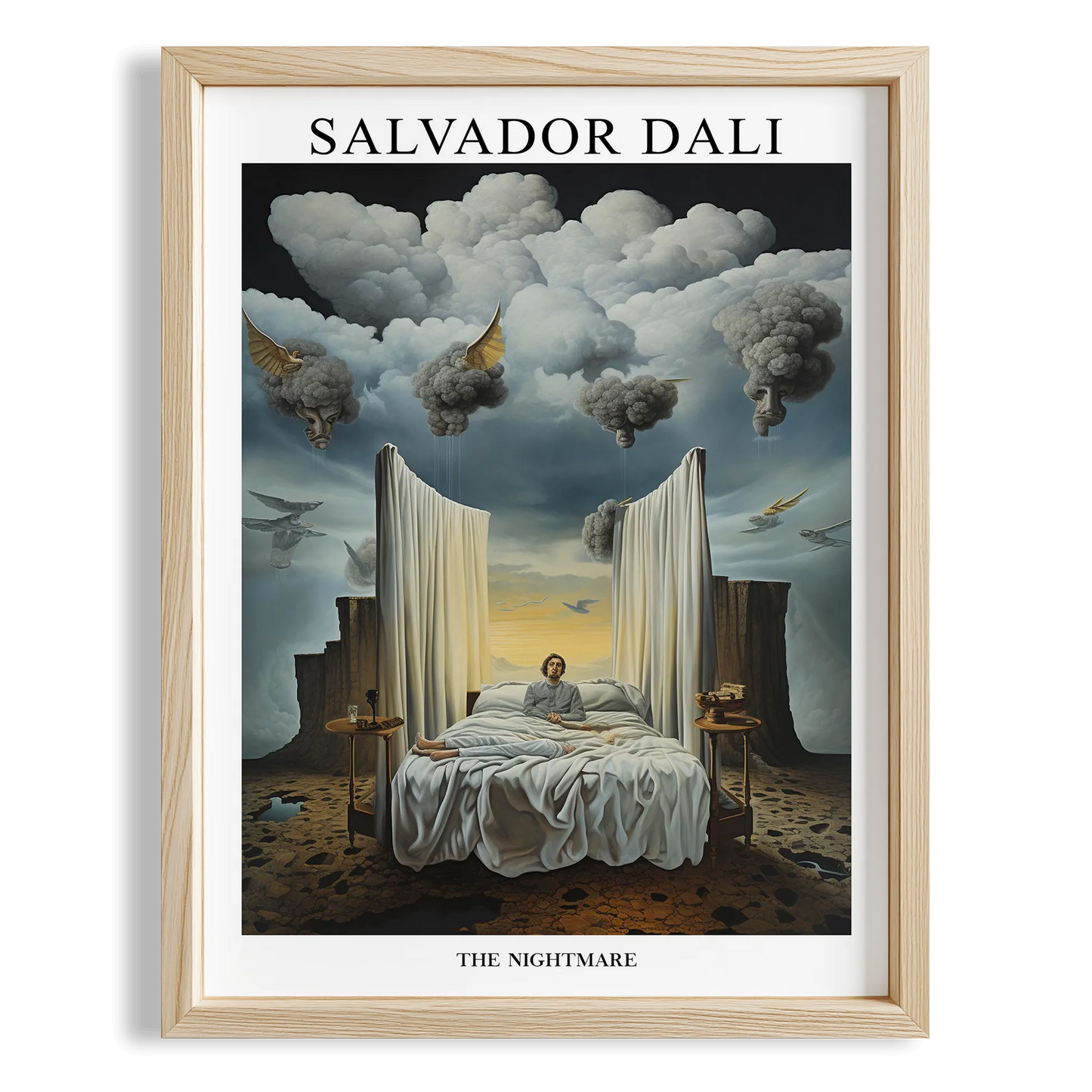 Bulutların Altında Oda - Salvador Dali Ahşap Duvar Tablosu