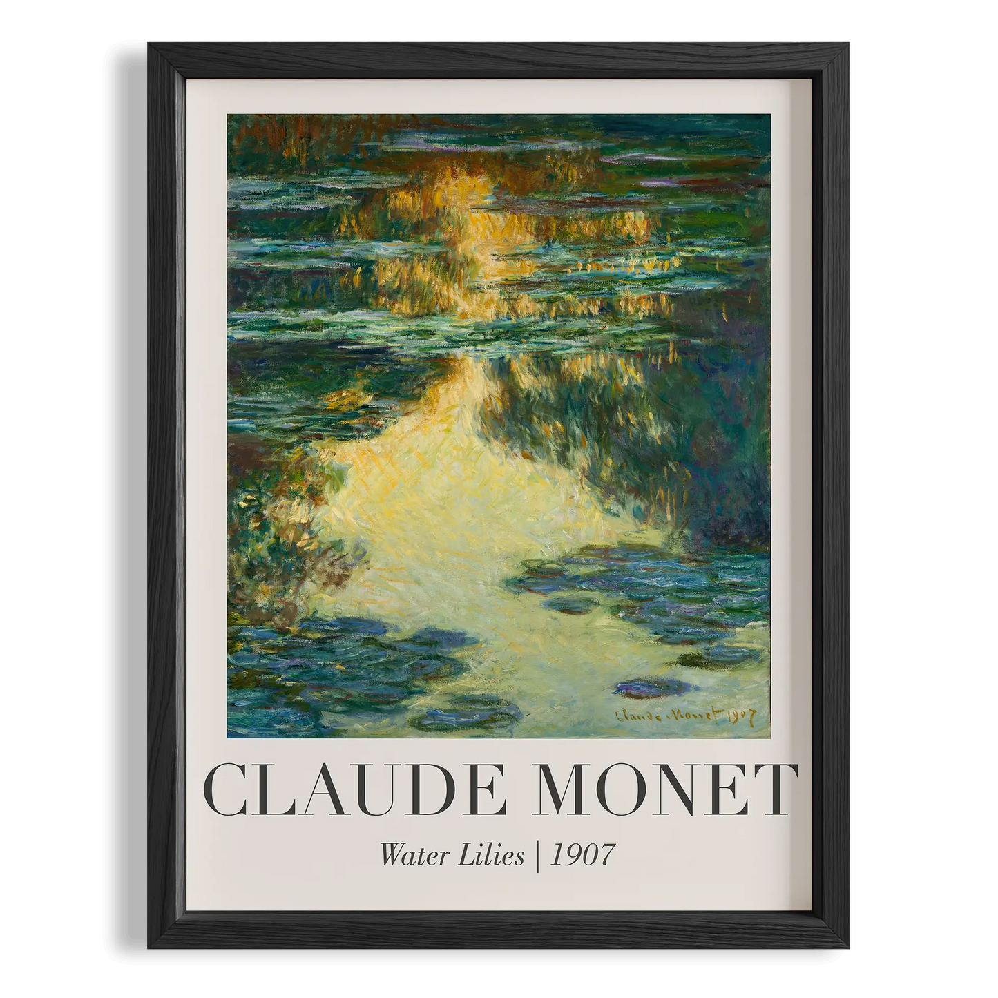 Nilüferler (Gün Batımı) - Claude Monet Ahşap Duvar Tablosu