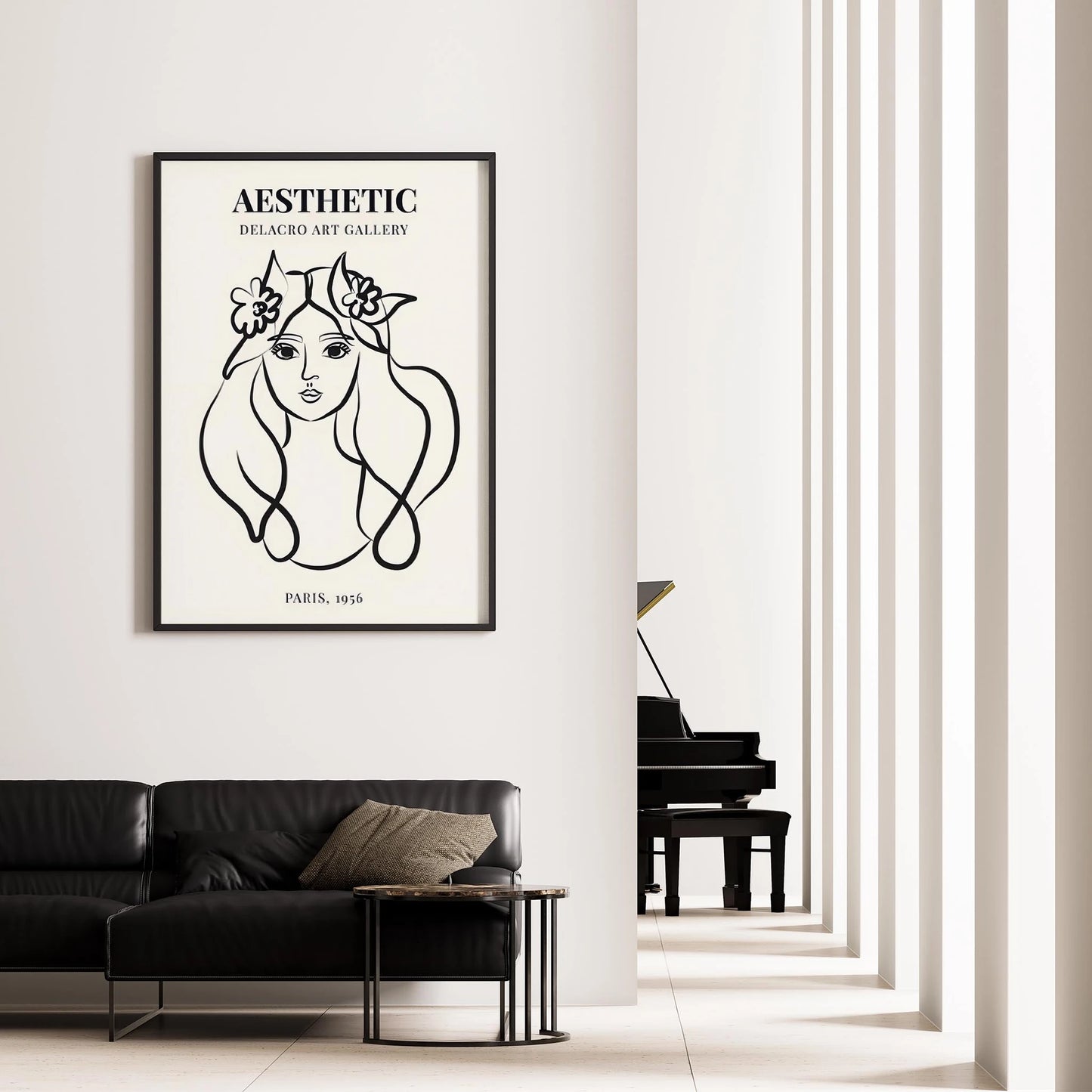 Matisse Kağıt Kesimleri Minimalist Çizgi Sanatı Estetik Kadın Portresi I Duvar Tablosu