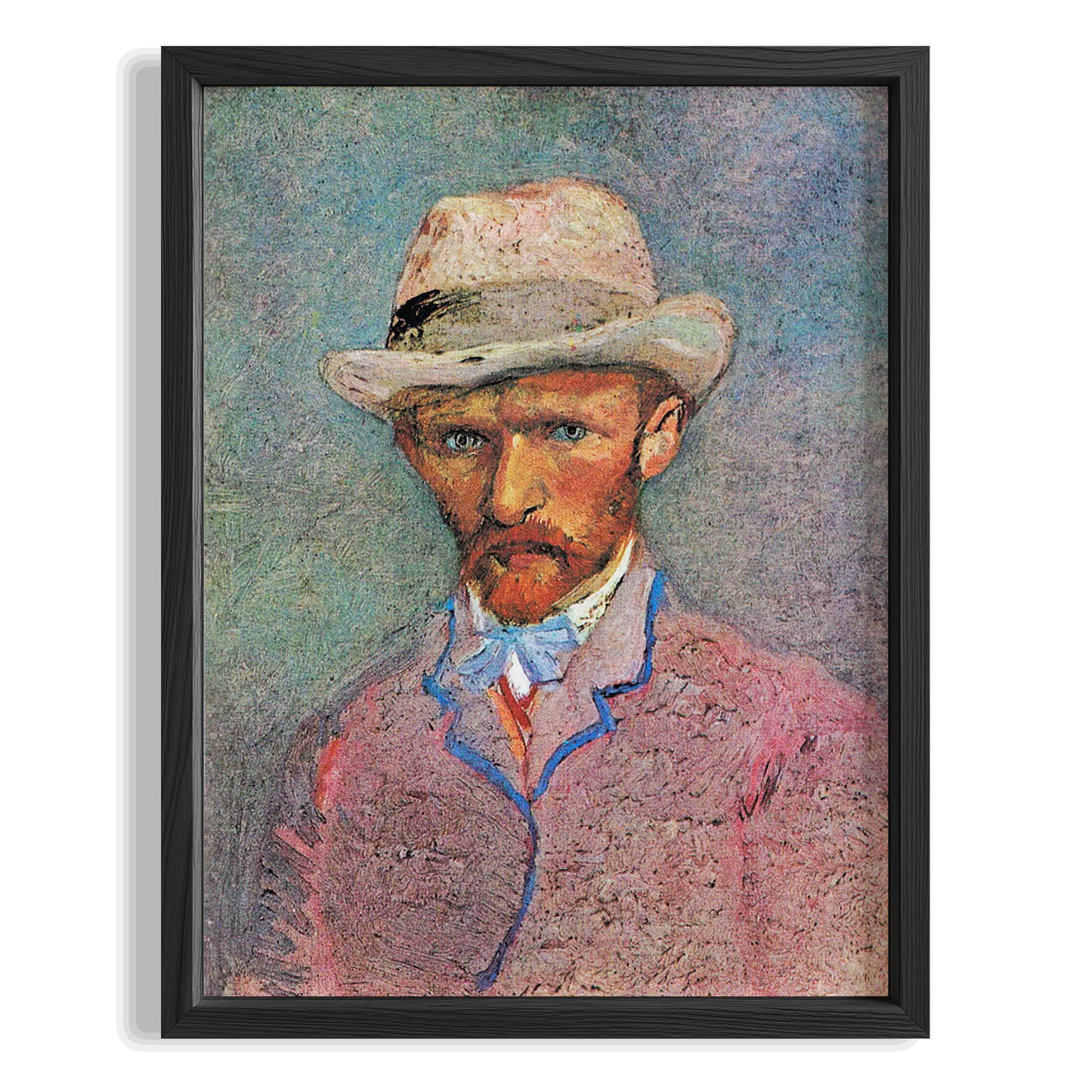 Şapkalı Otoportre - Vincent Van Gogh Ahşap Duvar Tablosu
